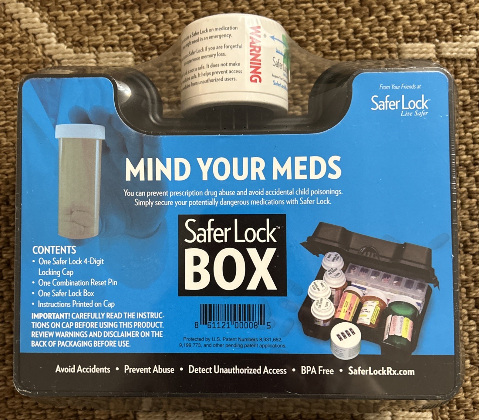 Safer Lock Box, Secure Medicine Box, 4-Digit Combination Lock, New & Sealed!