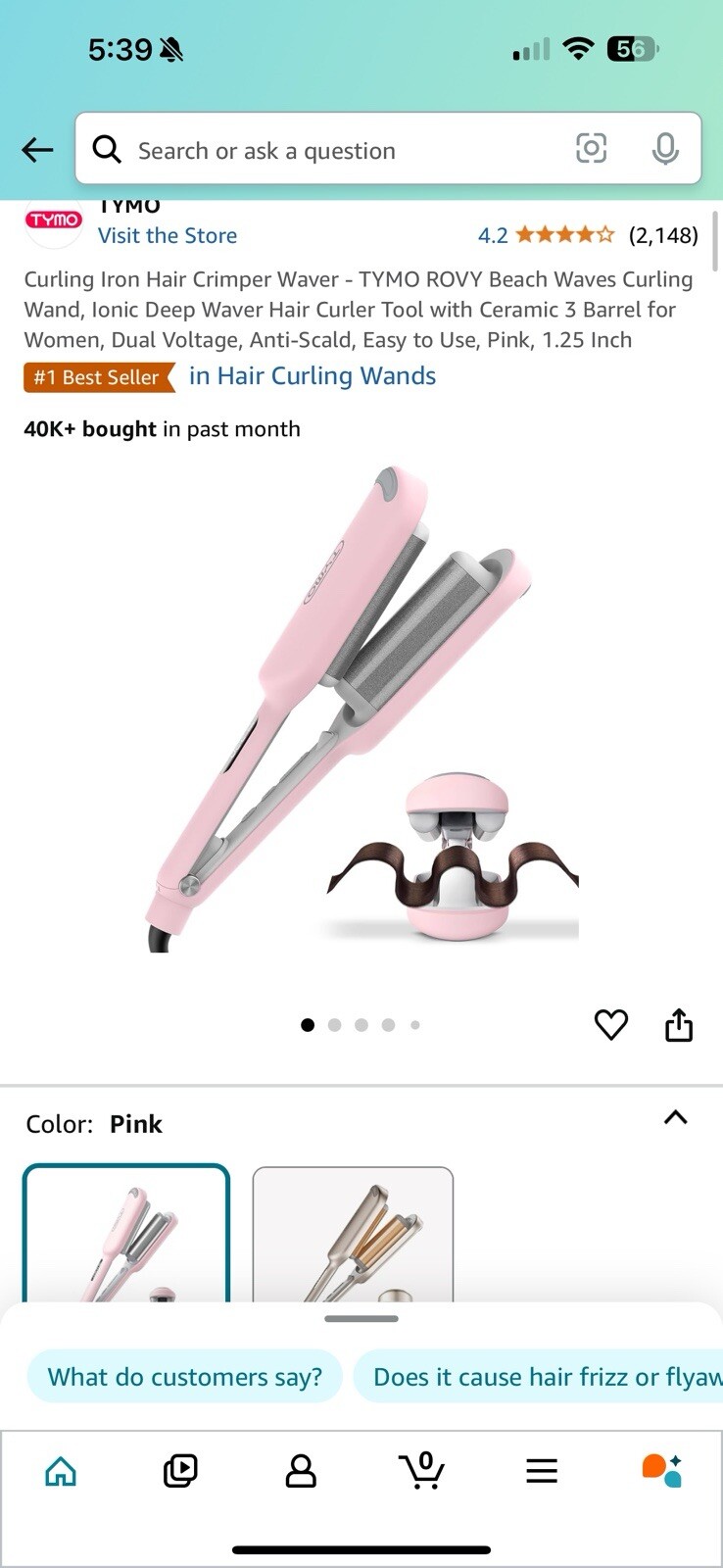 TYMO ROVY Hair Crimper Waver Hair Tool Deep Wave Curling Iron Wand Ionic Waves