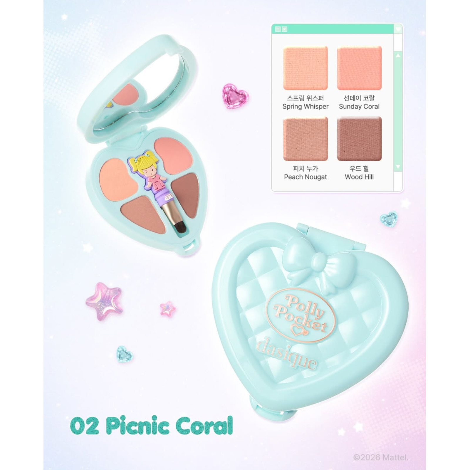 DASIQUE X Polly Pocket Little Shadow Palette 3.9~4.4g Limited K-Beauty