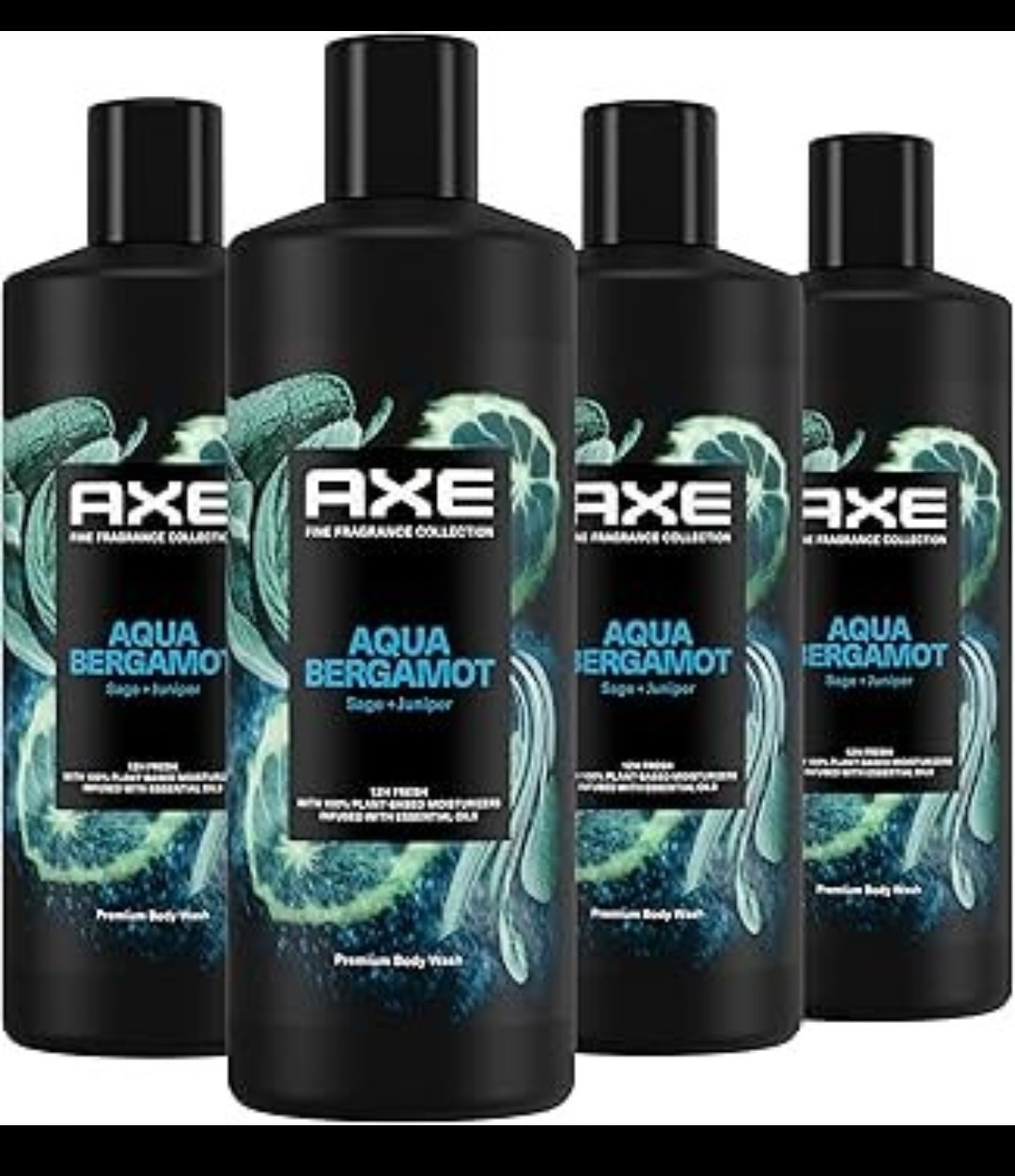 Axe Fine Fragrance Collection Body Wash Men Aqua Bergamot 12 Hour Freshnes 18 Oz