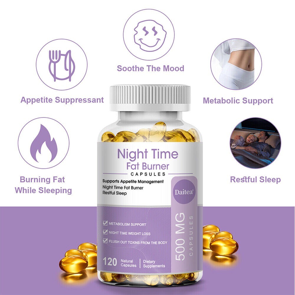Weight Loss Supplements Slimming Pill Diet Night Time Fat Burner 500mg 120 Caps
