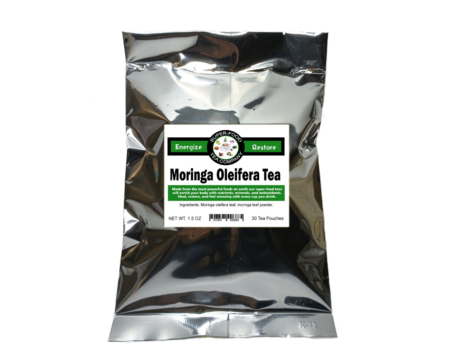 30 Moringa Oleifera Tea Bags – Dried Leaves + Leaf Powder=Maximum Absorption