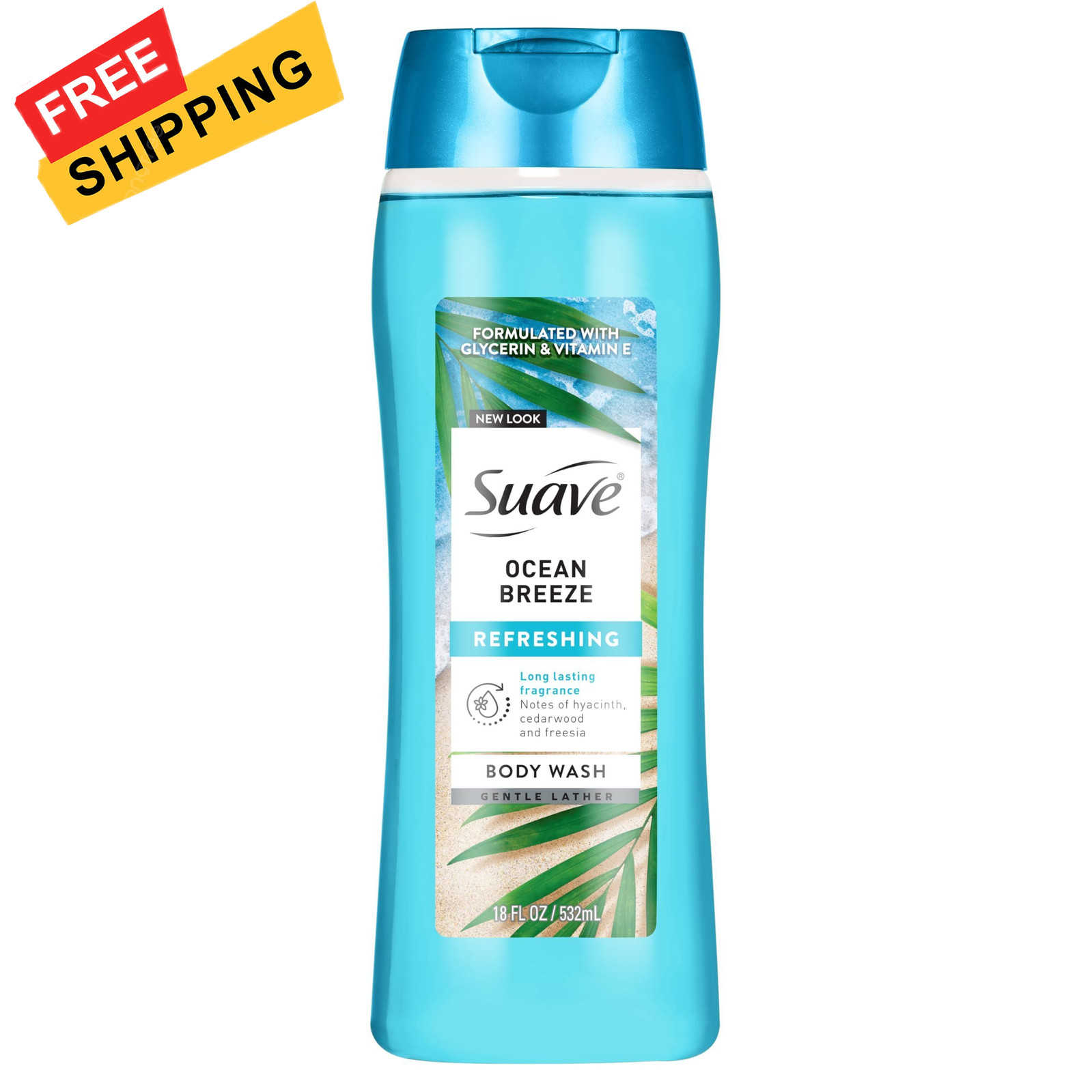 Suave Ocean Breeze Moisturizing Body Wash with 18 Fl Oz (Pack of 1), N/A