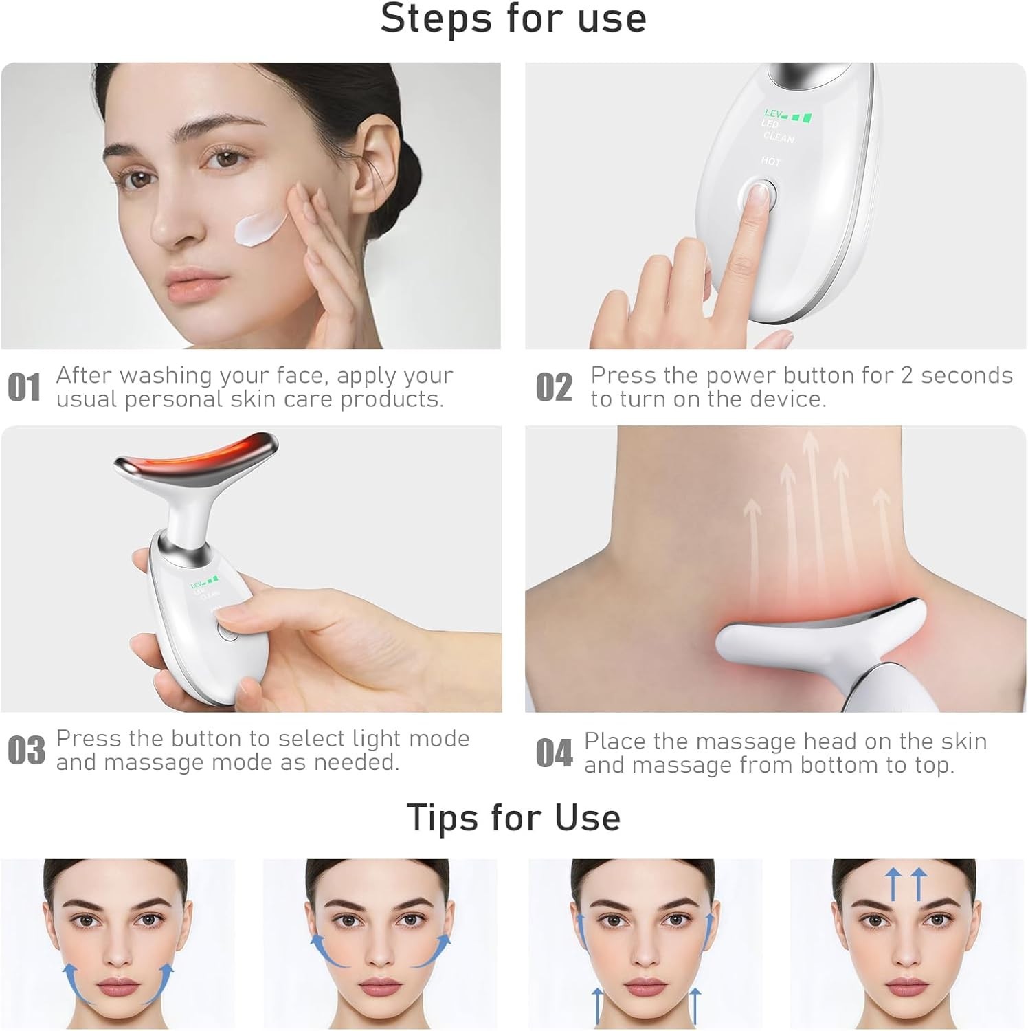 Battery-Powered Face & Neck Lifting Device for All Skin Types – Wrinkle Solution