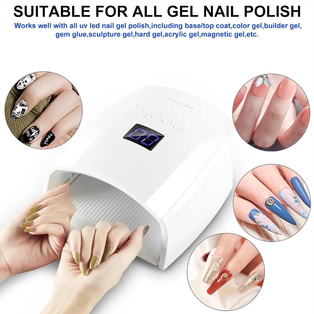 48W Wireless Rechargeable Cordless LED/UV Nail Lamp Gel Polish Quick Nail Dryer