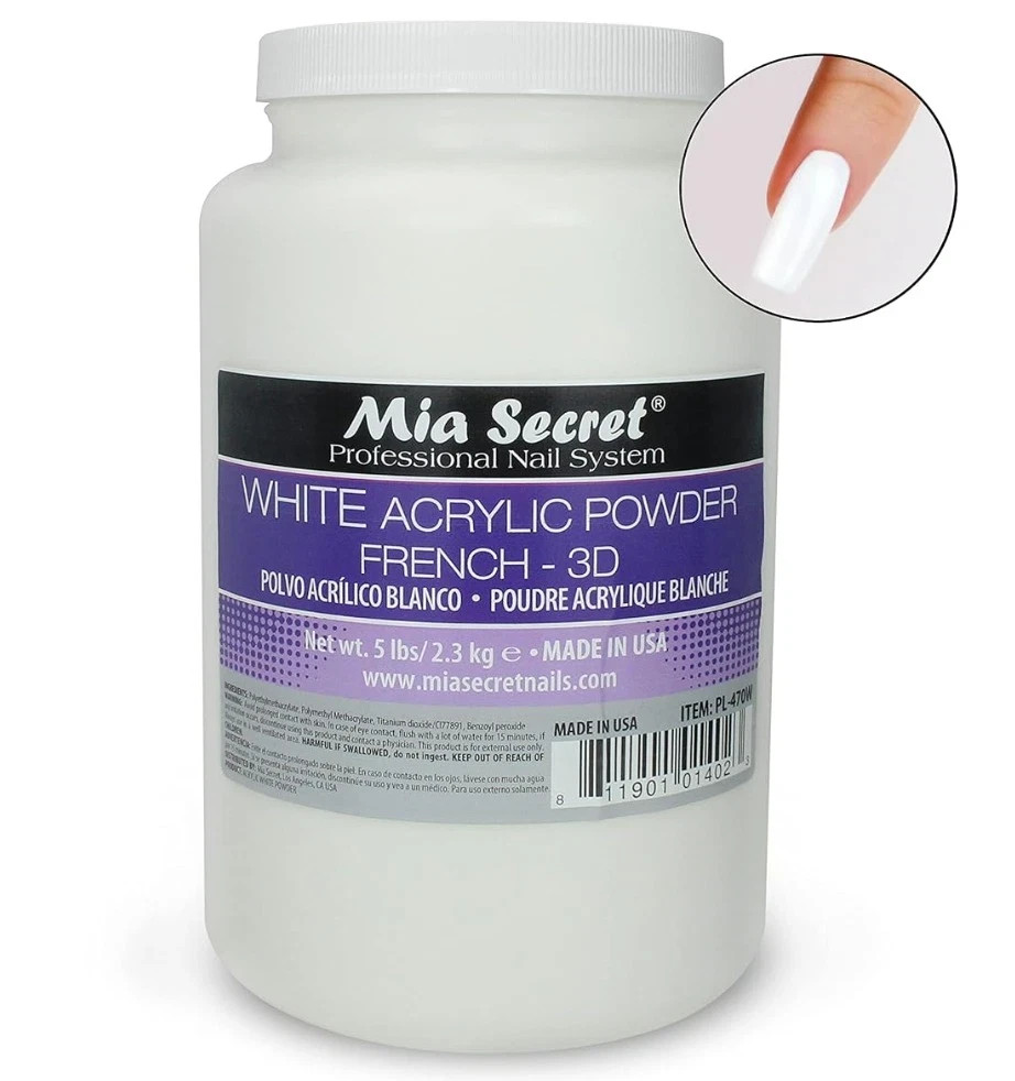 Professional White Acrylic Nail Powder 5 lbs – Extra Fine Salon Quality