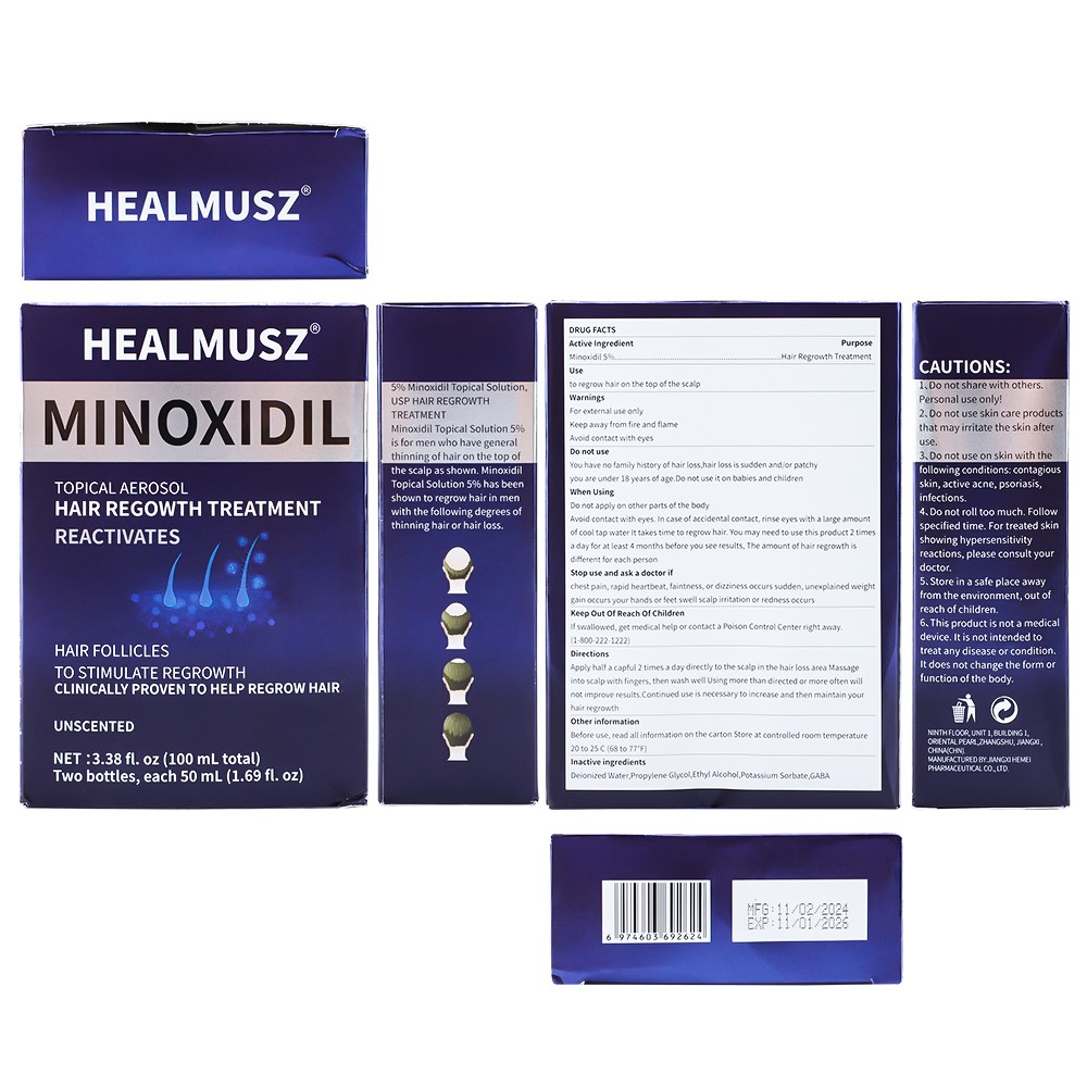 6 Pack Minoxidil 5% Extra Strength Men Hair Regrowth Treatment 6 Month Supply