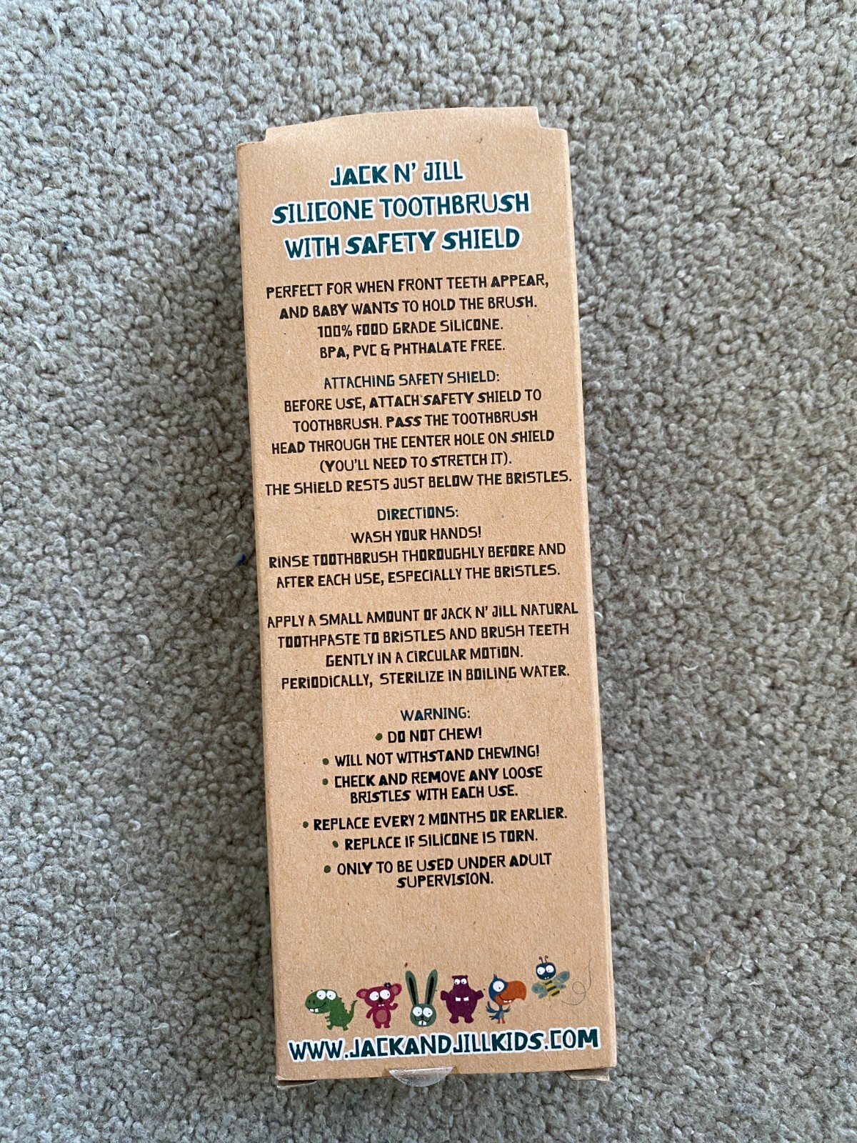 New Jack N’ Jill Jack n Jill Baby Babies Kid’s Silicone Toothbrush 12-24 Months