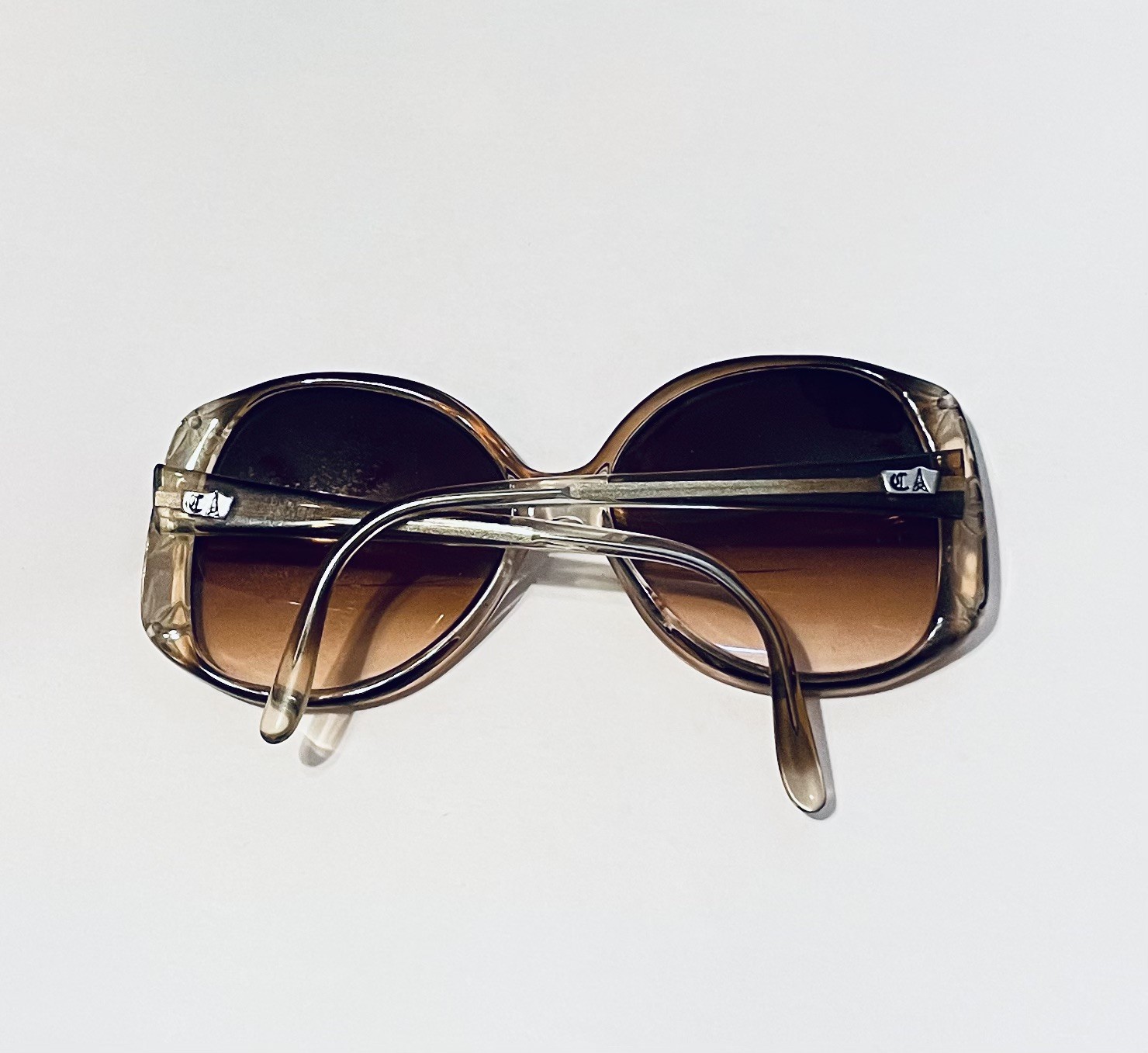 Rare Vintage Designer FRANCE Carved Flower & Pearls Oversized Eyeglasses Frames