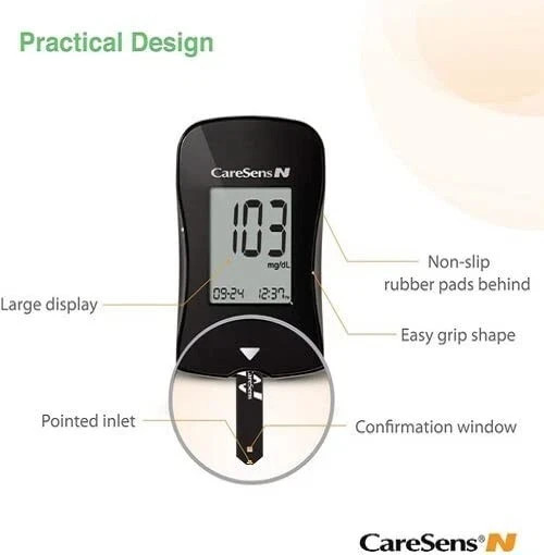CareSens N Blood Glucose (100 TEST STRIPS) Long expiry 100% genuine Product F/S.