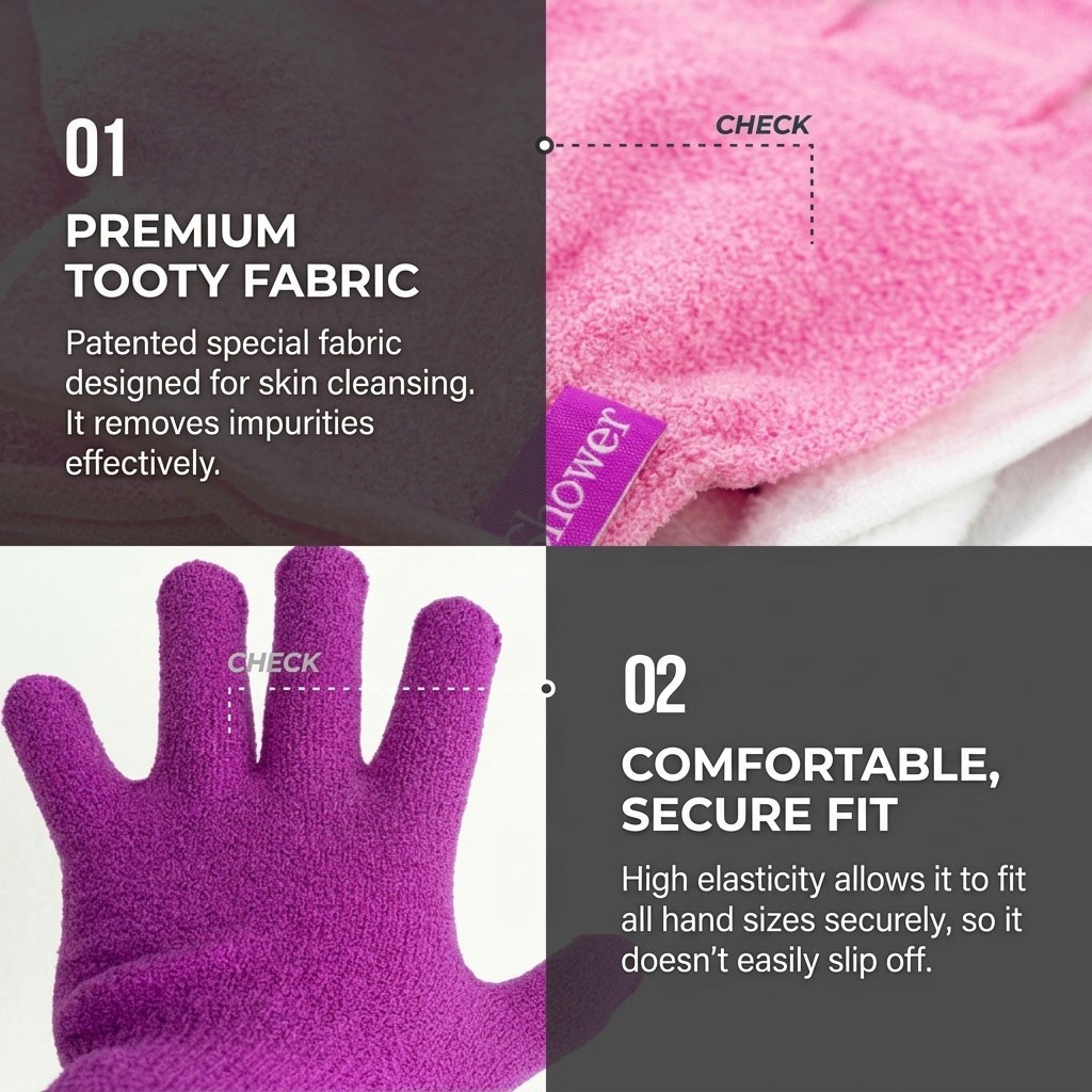 Premium Korean Italy Towel Long Back Scrubber Exfoliating Bath Strap Towel Aqua