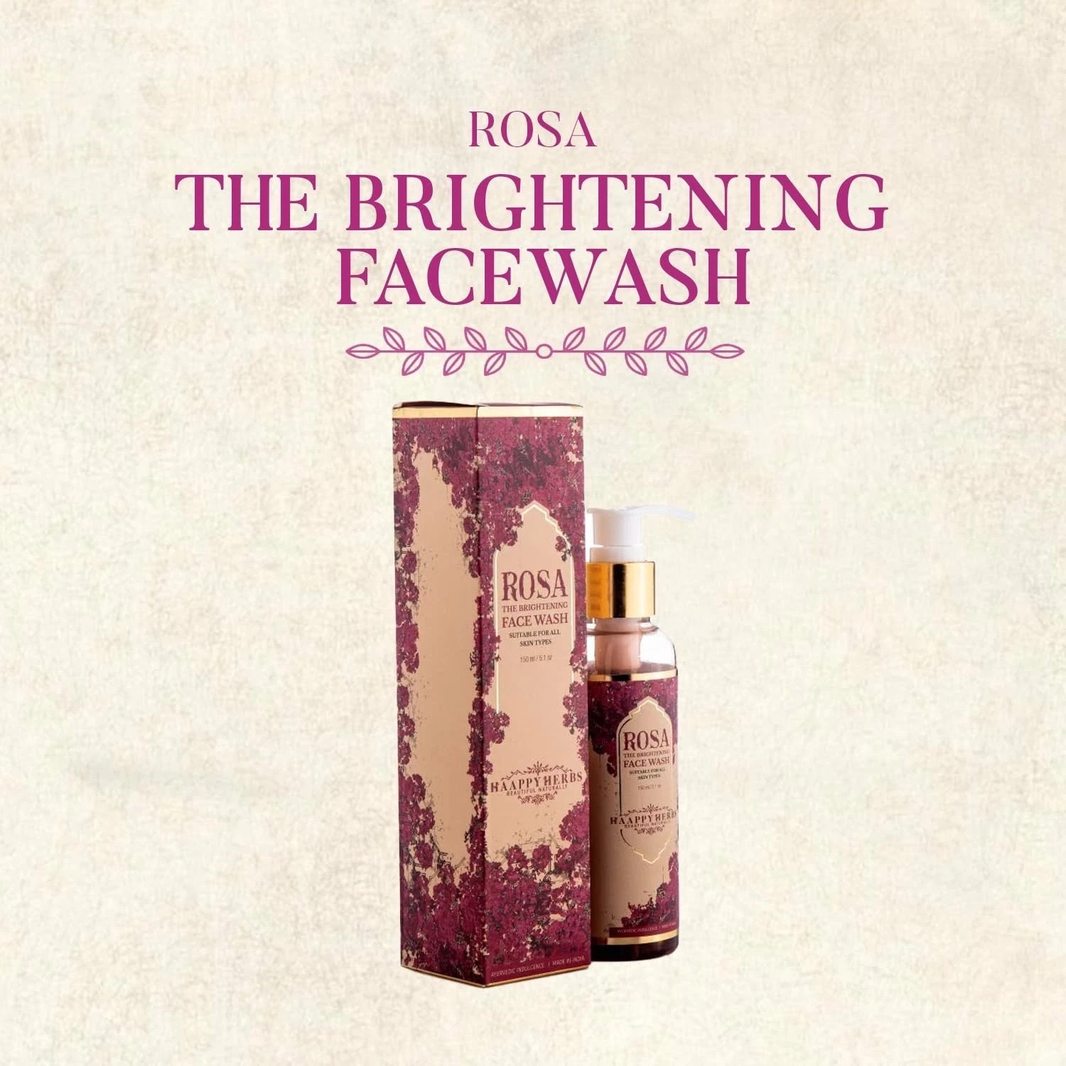 Haappy Herbs Rosa The Brightening Face Wash For All Skin Types 150ml
