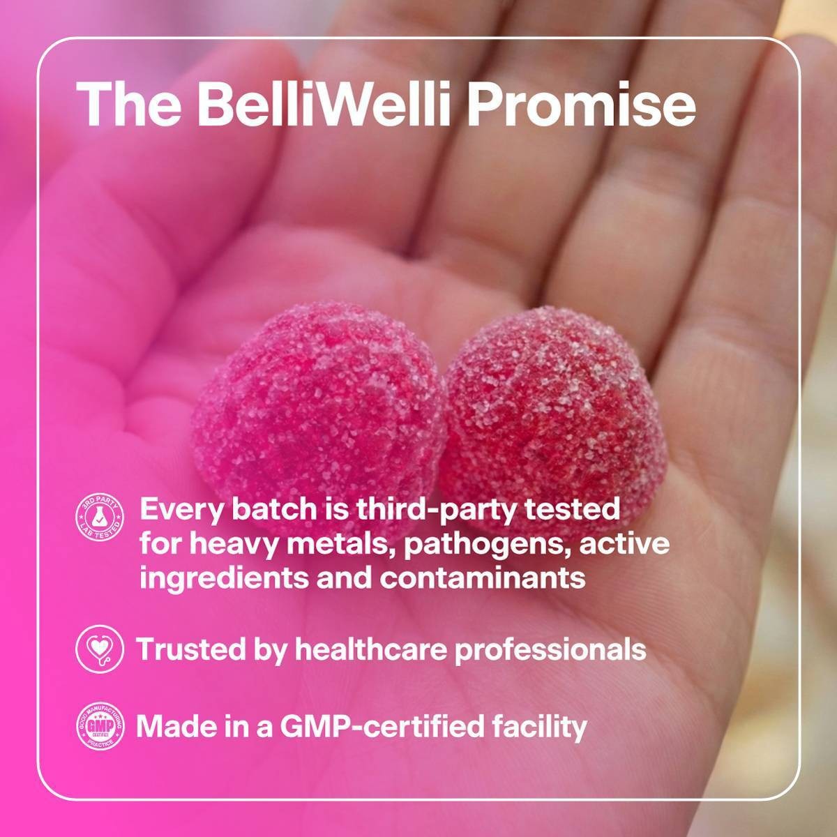 BelliWelli Daily Fiber Multivitamin Gummies – Watermelon – 64ct