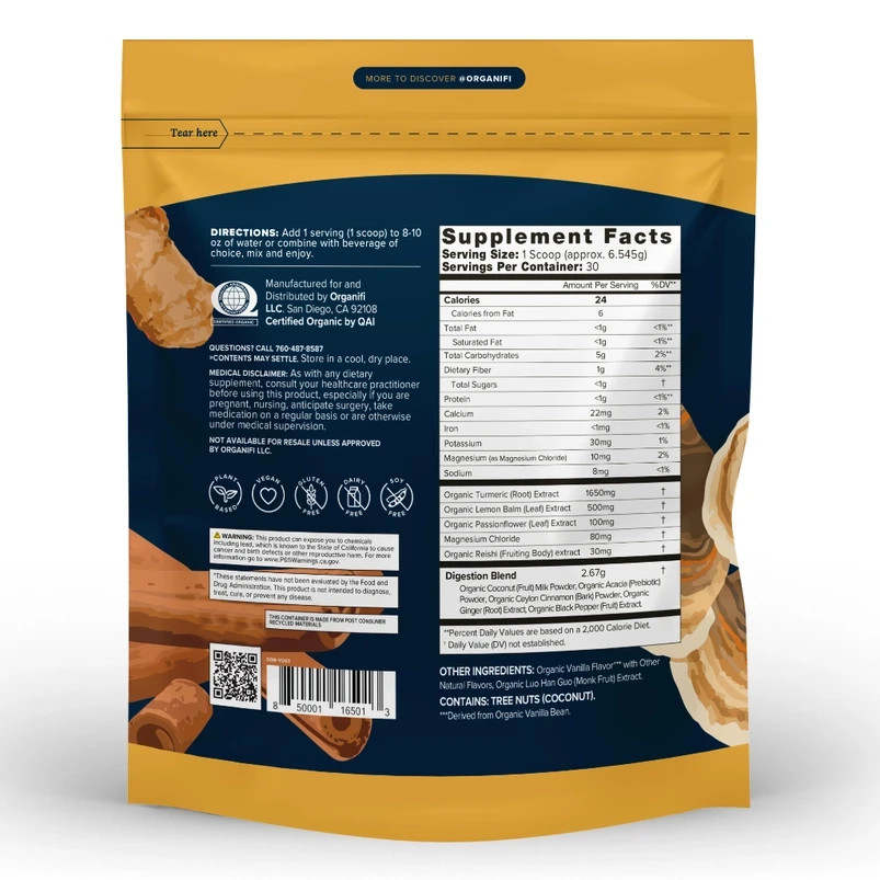 Organifi GOLD Superfood Supplement Rest & relaxation exp 11/2027