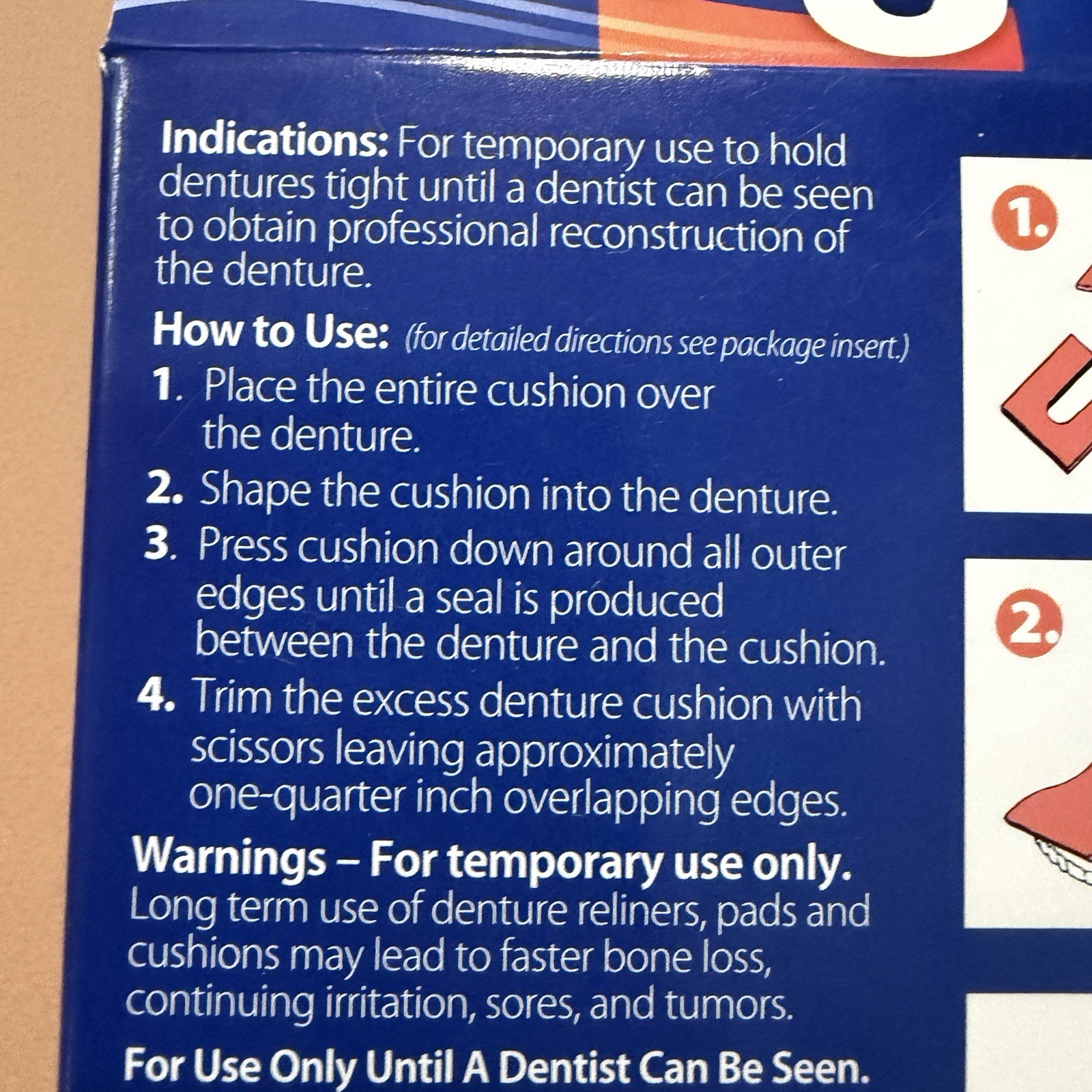 1 x Snug Denture Cushions Large Size 2 Cushions New HTF Discontinued Rare