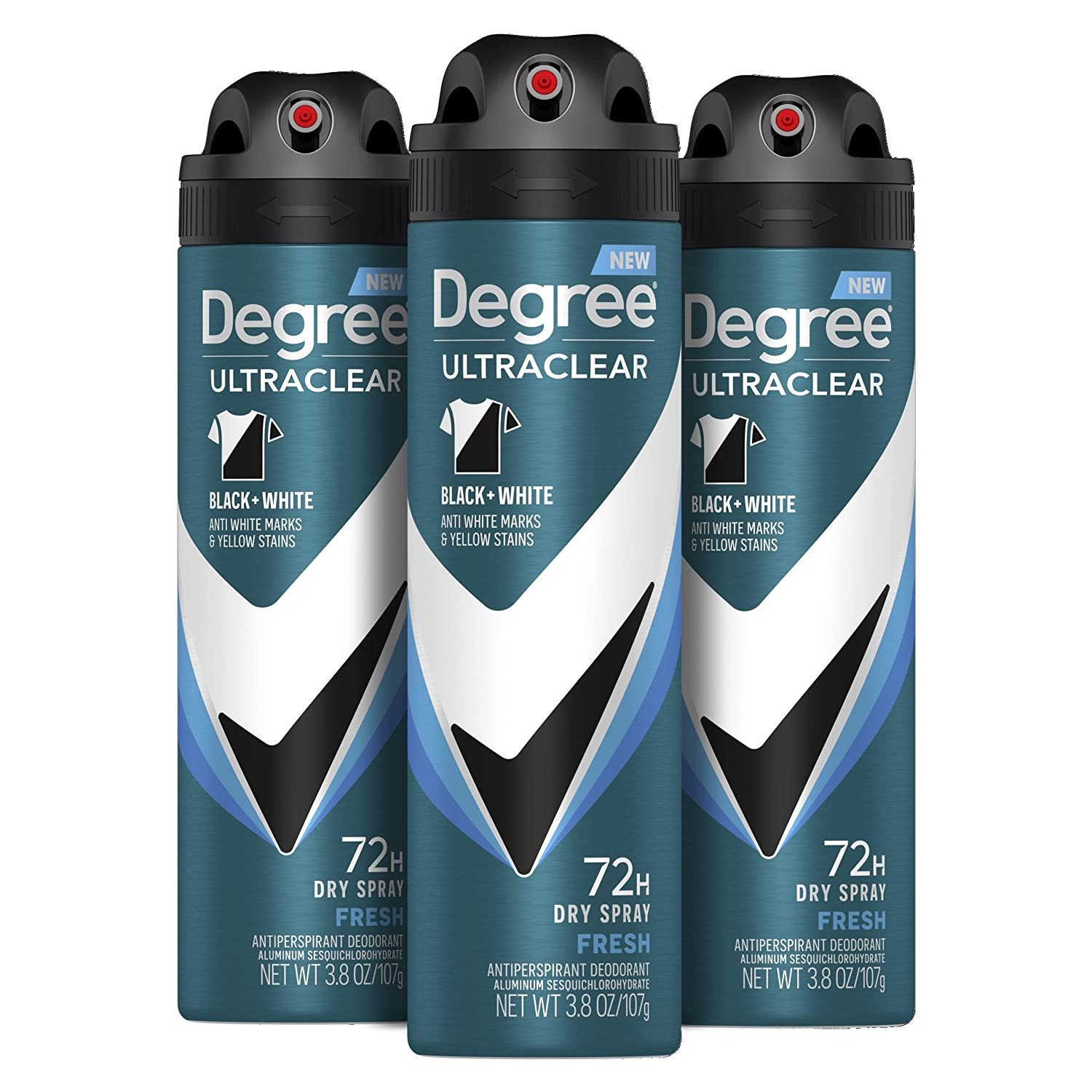 Degree Men Antiperspirant Spray Black + White 3 Count Protects from Deodorant St