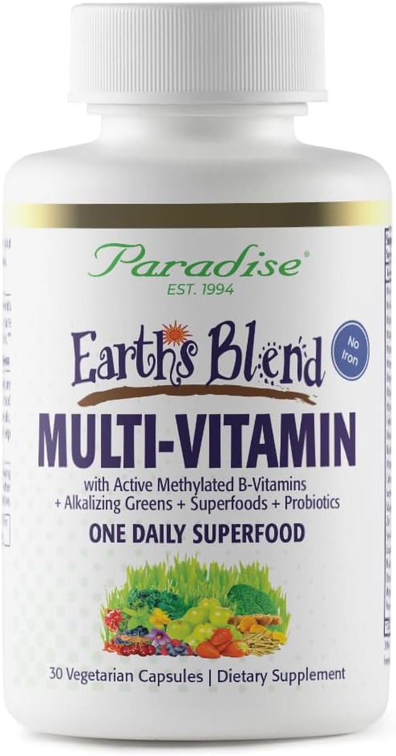 Earth’S Blend Once Daily Multivitamin for Men, No Iron, 48 Organic Superfoods, P