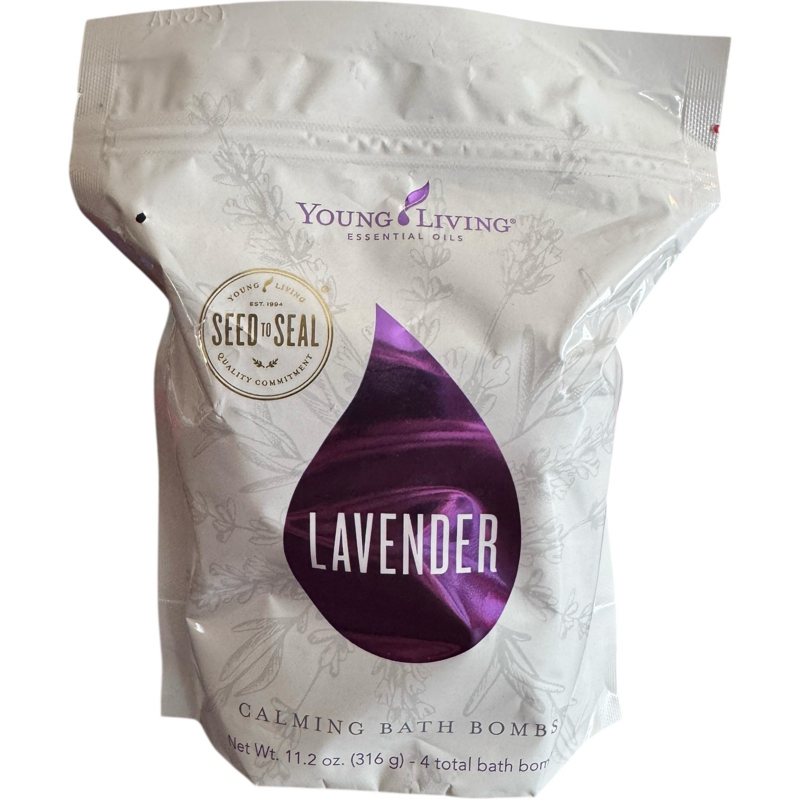 Young Living LAVENDER Calming Essential Oil Bath Bombs 4 Bomb New Pack 11.2 oz
