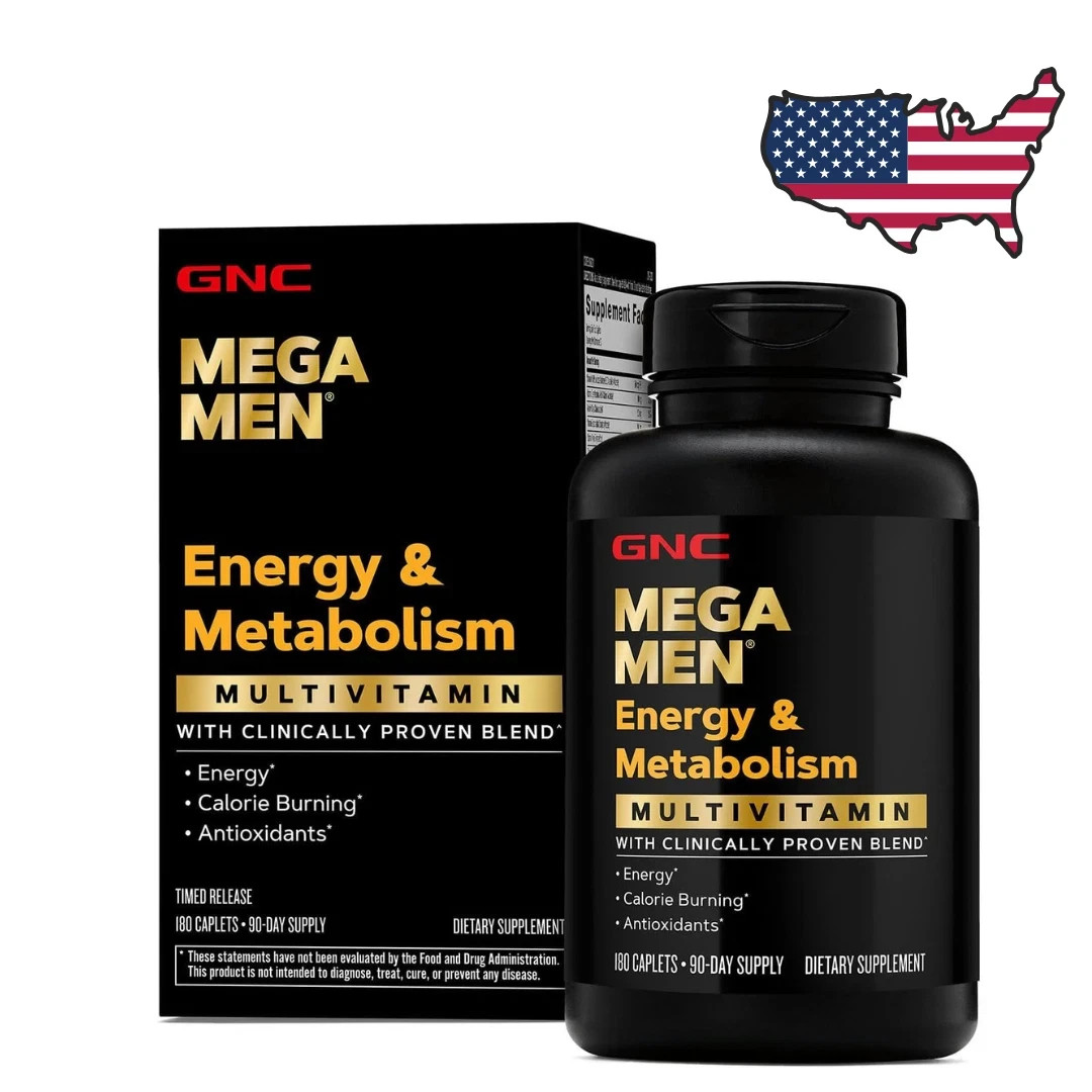 GNC Mega Men Energy and Metabolism Multivitamin Caplets, 180 ct.