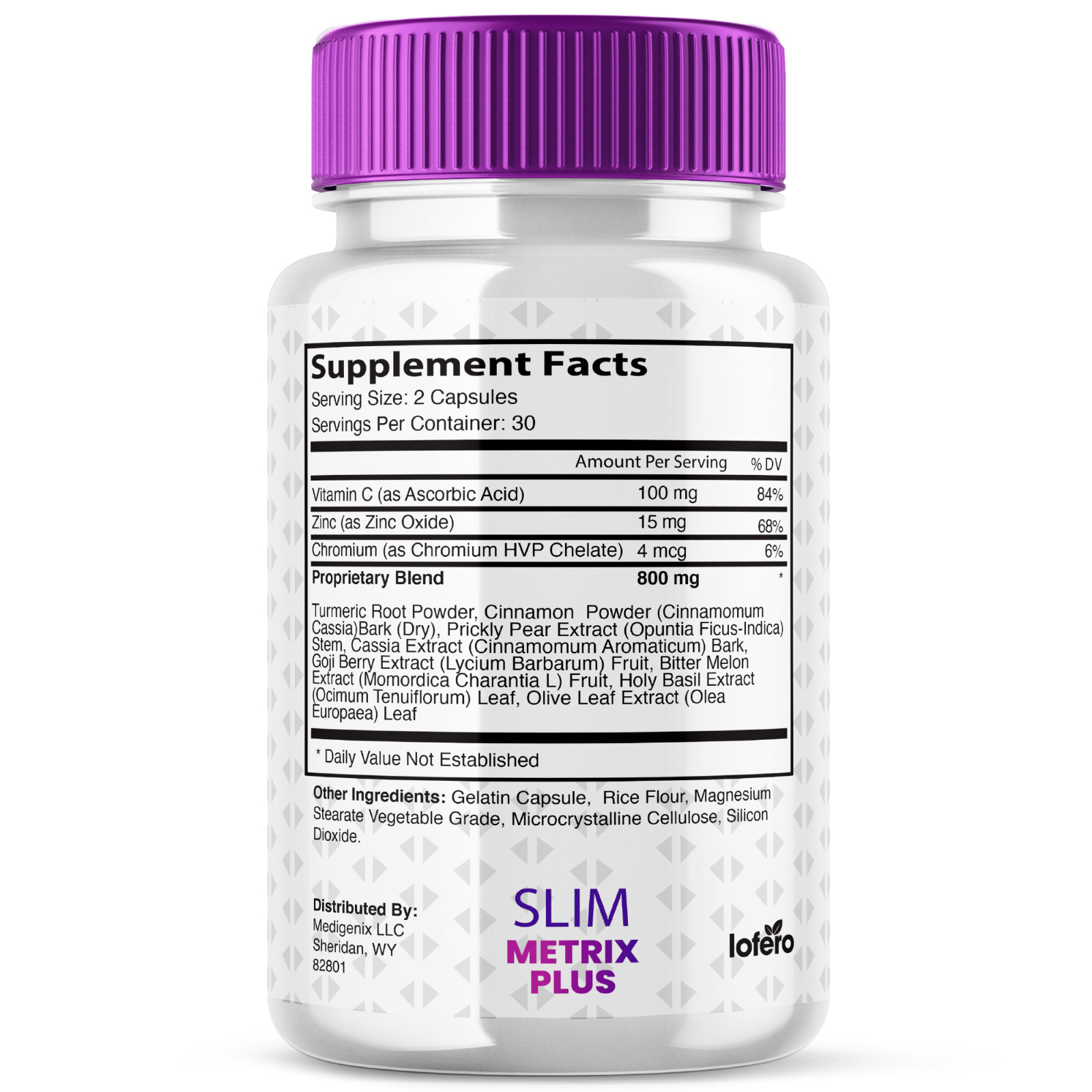 Slim Metrix Weight Loss Dietary Supplement Capsules SlimMetrix Diet Pill (60 ct)