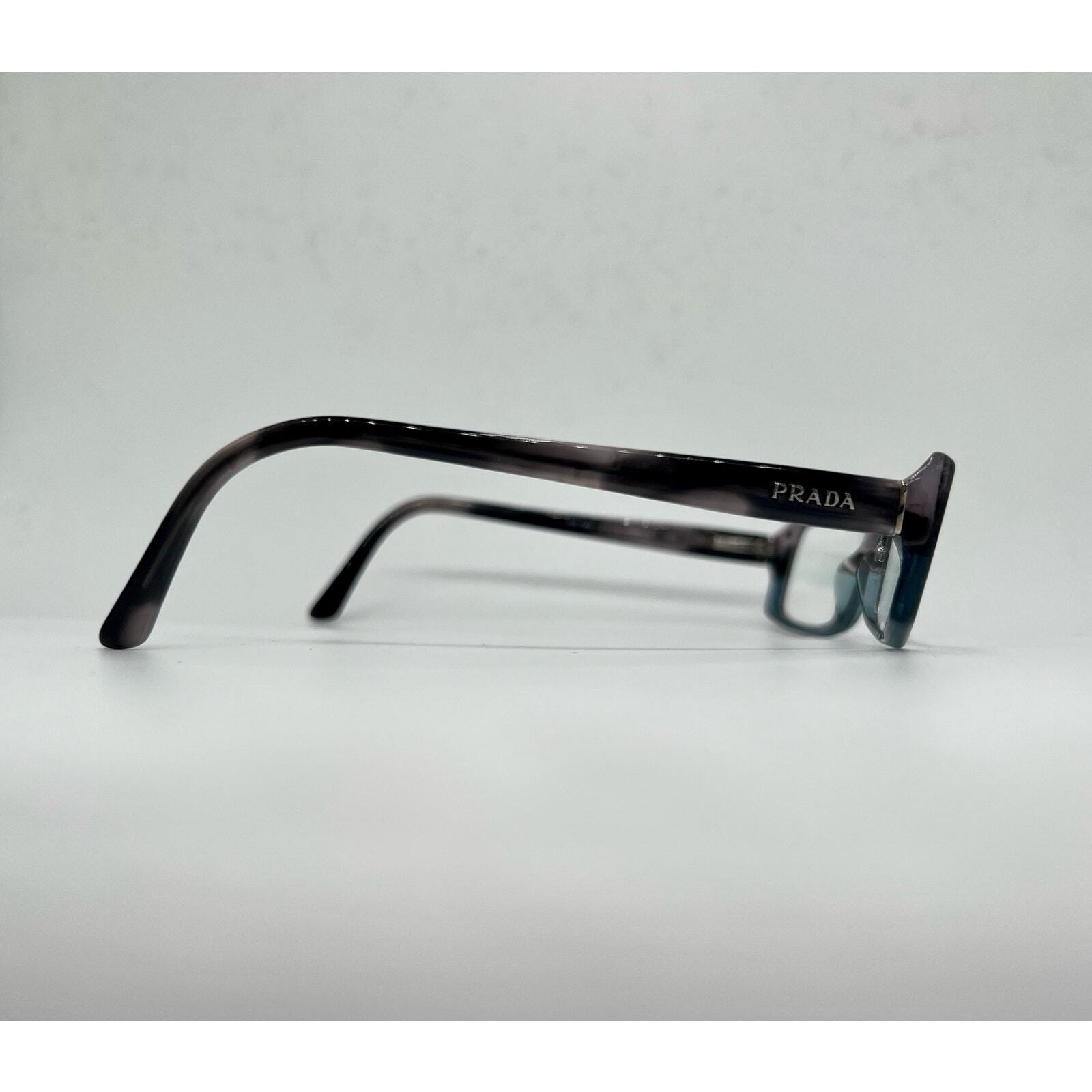Used Prada VPR 18M Rectangle Designer Eyeglasses Unisex Blue Gray Full Frame Rim