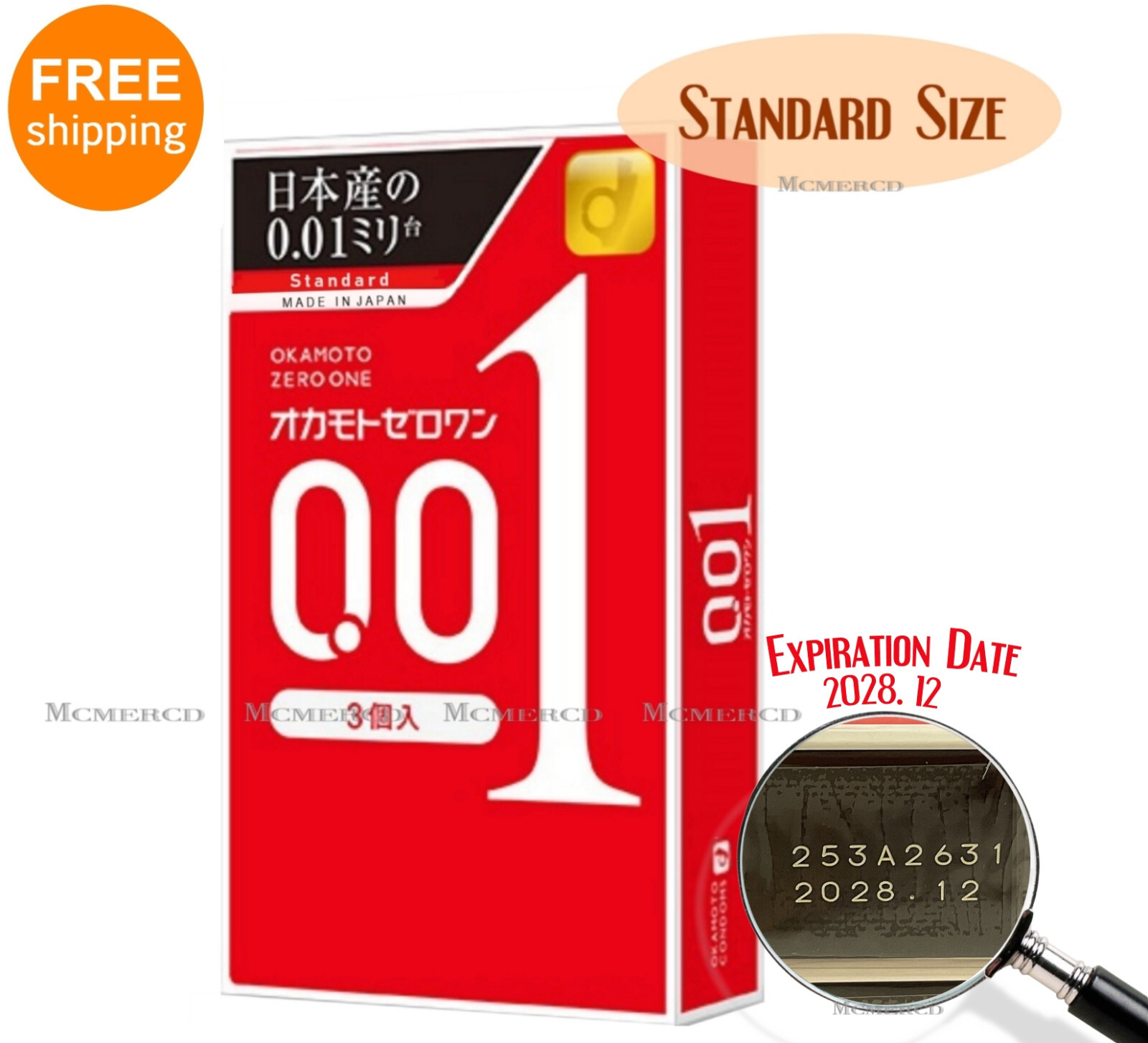 OKAMOTO 001 Standard Size Polyurethane Condom [EXP DATE: 2028.12] – US Seller
