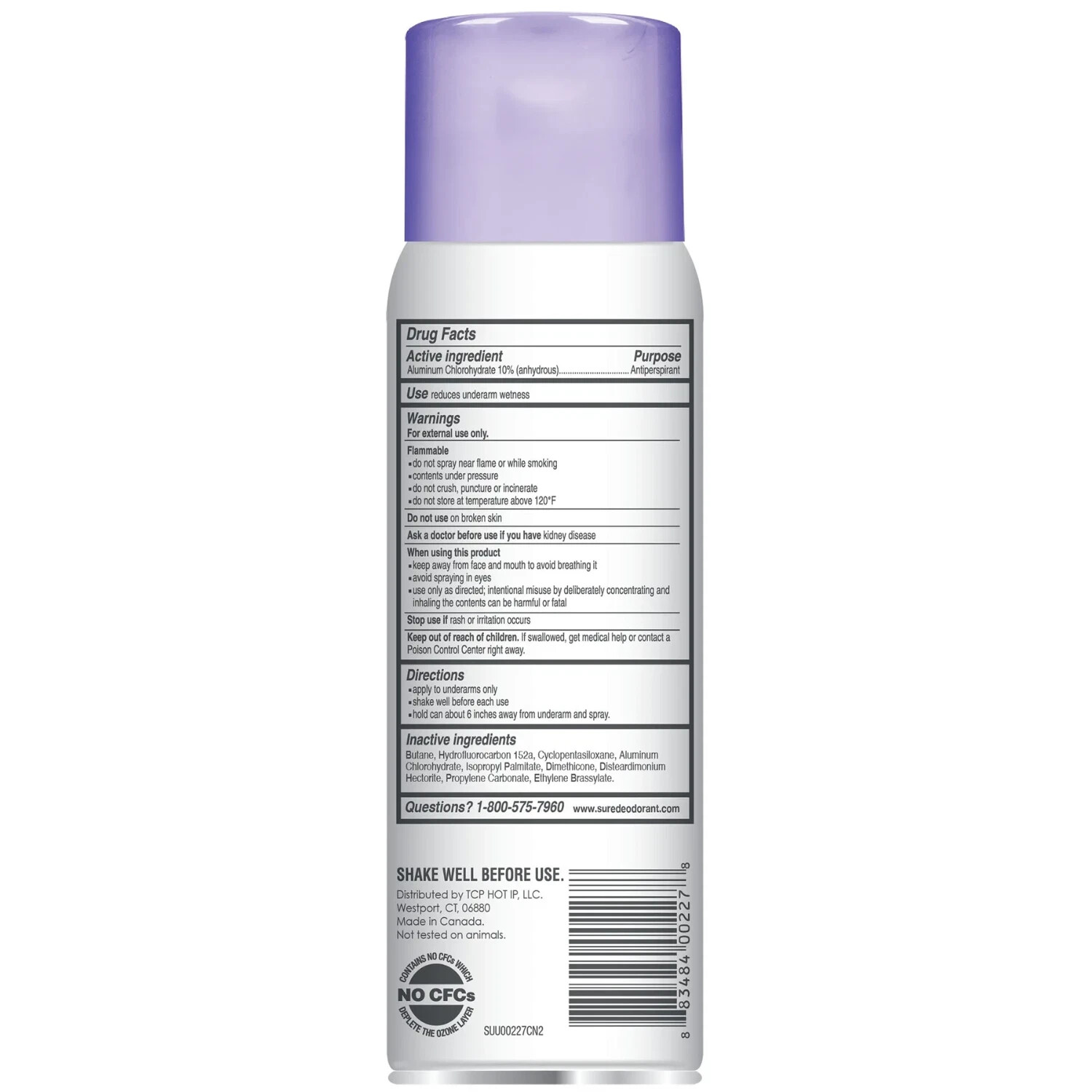 3 PACK SURE Unscented Aerosol Spray Anti-Perspirant Deodorant 6 oz. Last All Day