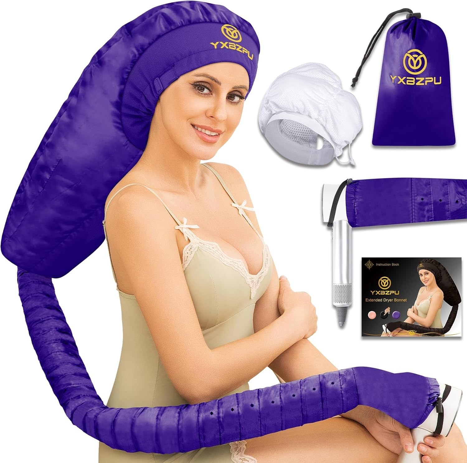 Universal Hair Dryer Bonnet Hood Attachment Diffuser Cap for Curly Hair