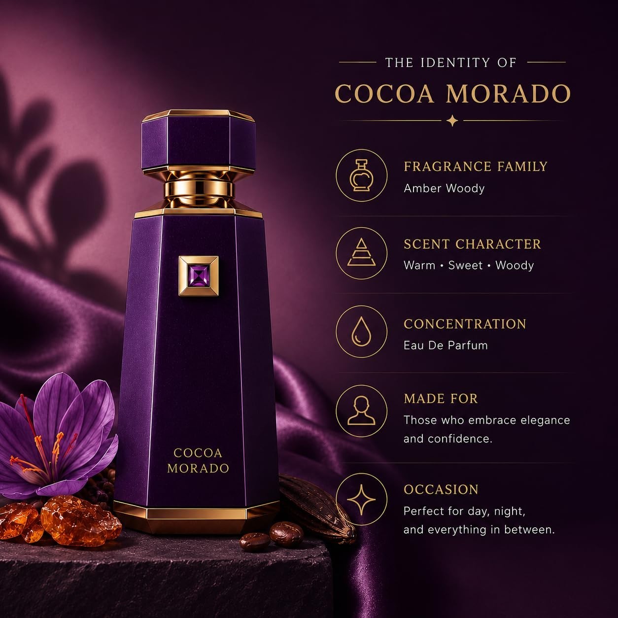 Cocoa Morado Eau de Parfum 100ml – Rich, Exotic Fragrance for Women, Long-Lastin