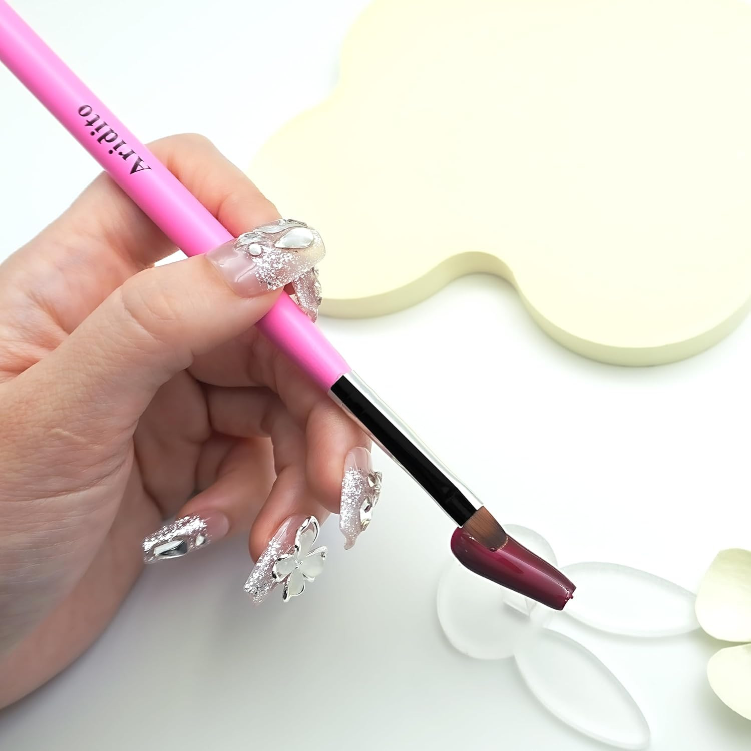 7Pcs Macaron Color UV Gel Nail Brush Set Acrylic Tips Builder Drawing Brush with