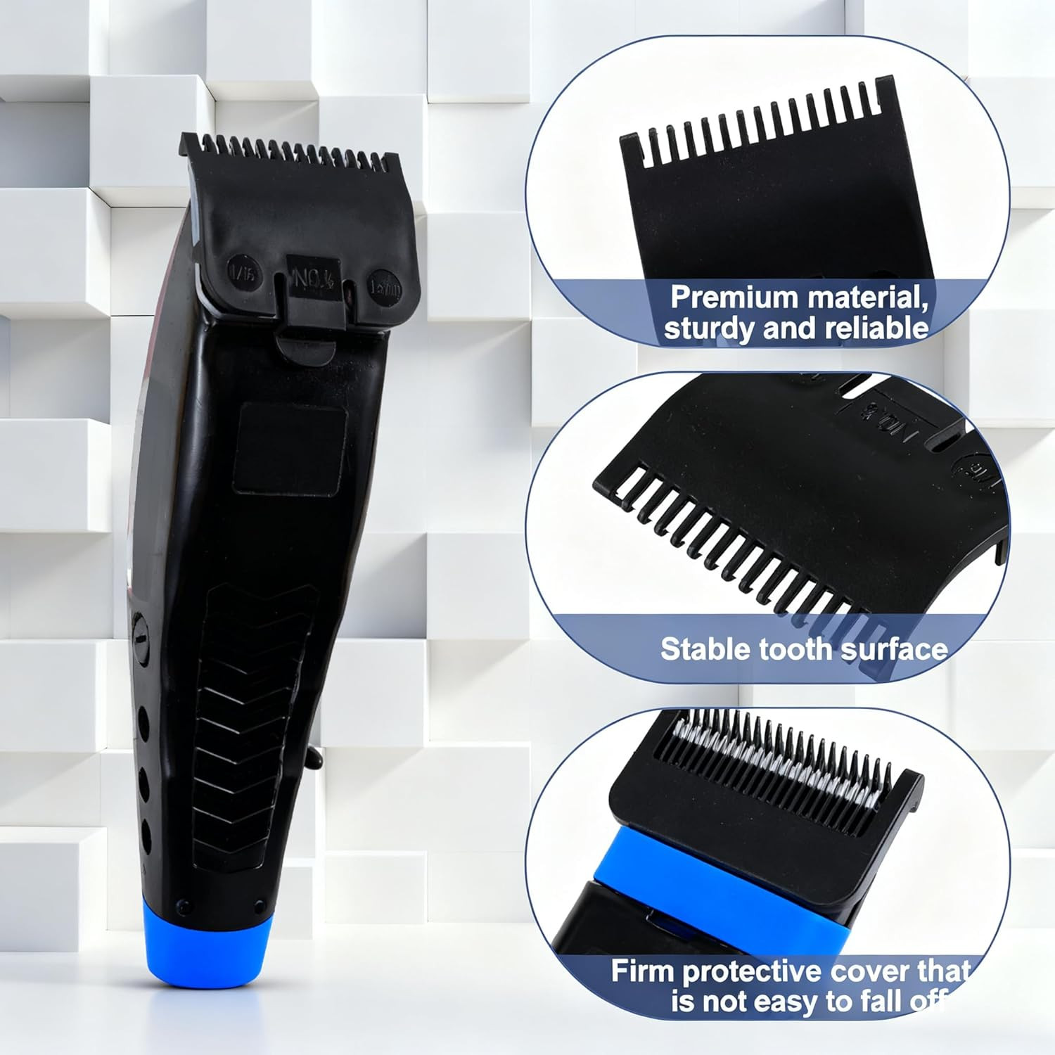 3Pcs Universal Clipper Guards Set for Most Size Blades, 1/16In 1/8In 3/16In Prof