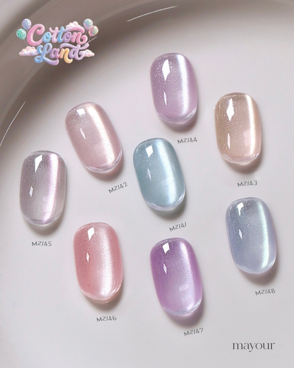 Mayour Gel Cotton Land Magnet Gel Polish Soak Off Nail Gel K-Beauty