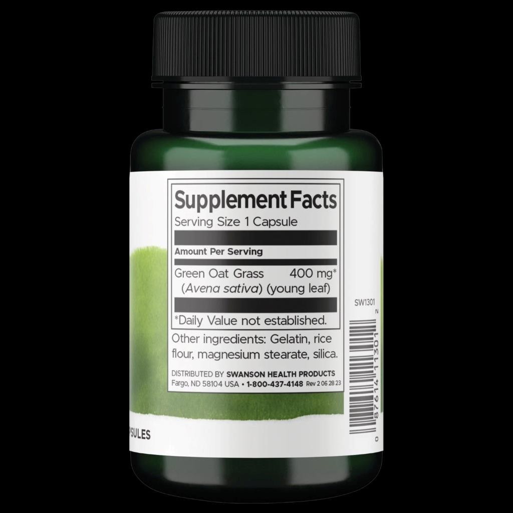 5 Packs Swanson Avena Sativa (Green Oat Grass) 400mg 60 Capsules