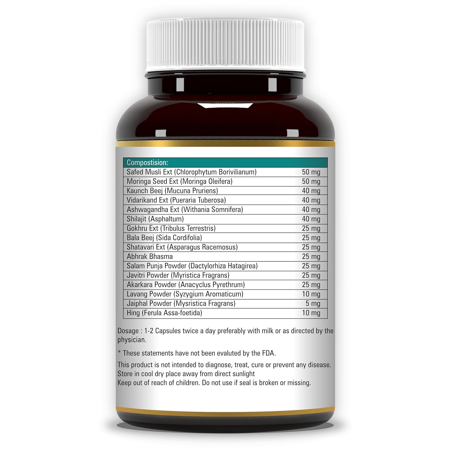 100% Pure Shilajit Power + 16 Herbs Extremely potent, High Performance 180 Cap