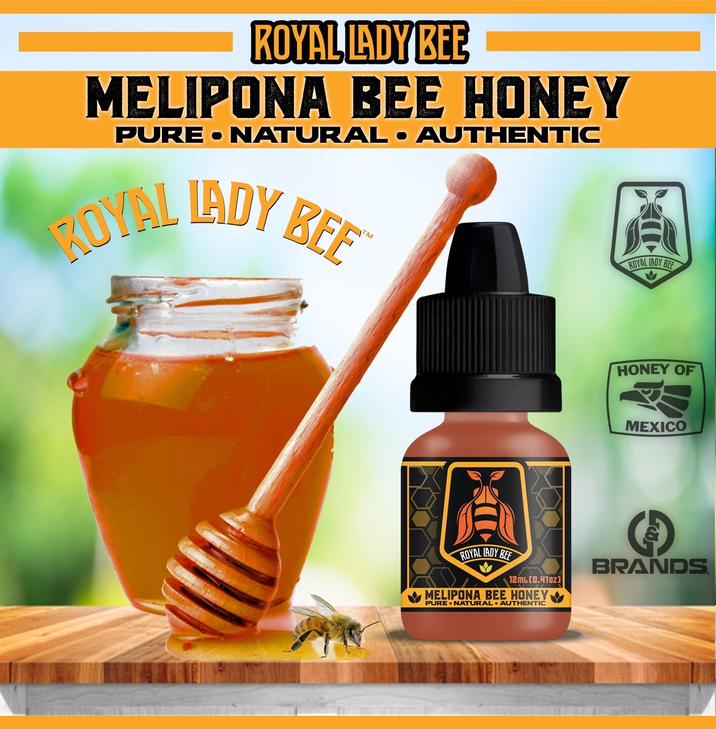 MELIPON A BEE HONEY DROPS, MIEL GOTAS, 12mL, AUTHENTIC, ORIGINAL FROM MEXICO