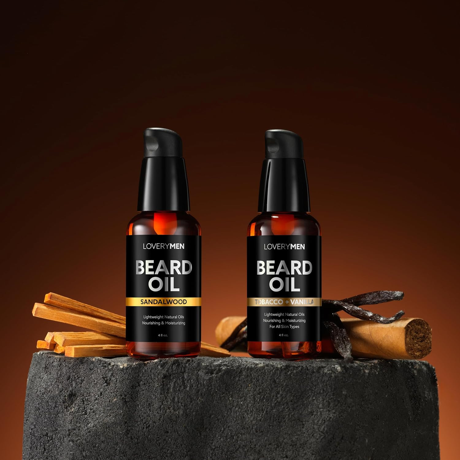 Deluxe Beard Oil for Men – Sandalwood, Tobacco Vanilla, Bergamot Sage, Cedar Pin