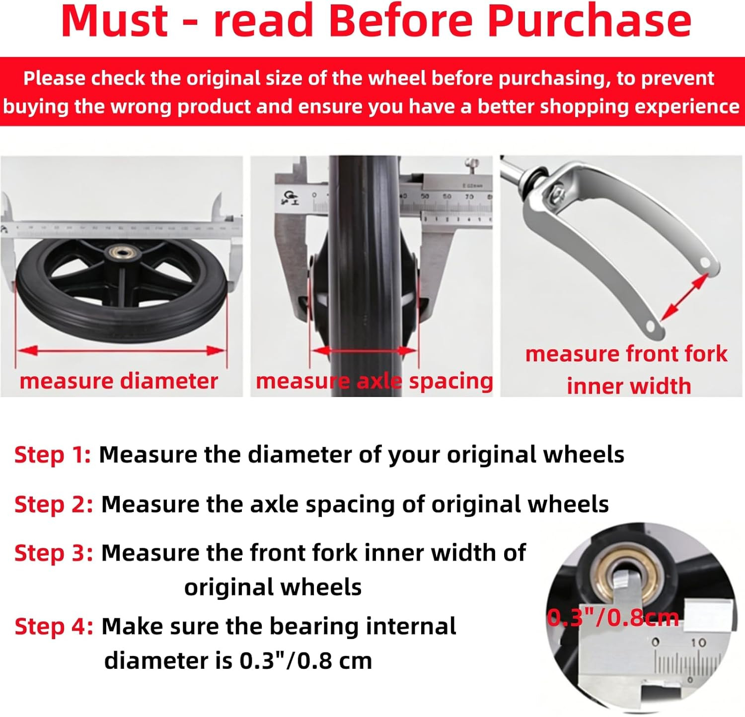Covzoe 4 Pack 6 Inch Replacement Wheelchair Wheels, anti Slip Solid Walker Wheel