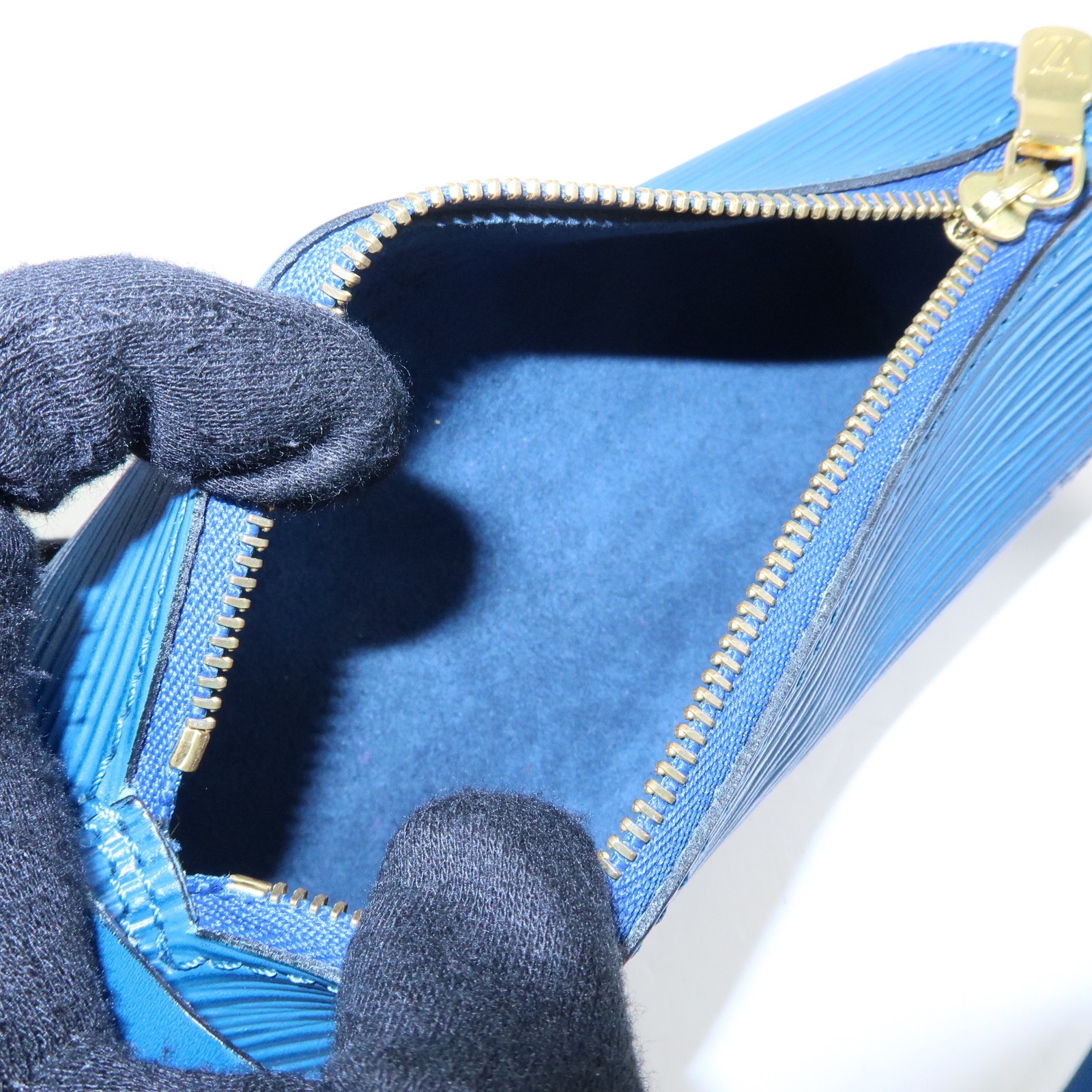 Louis Vuitton Epi Set of 2 Leather Soufflot Pouch Red Blue Authentic Used F/S