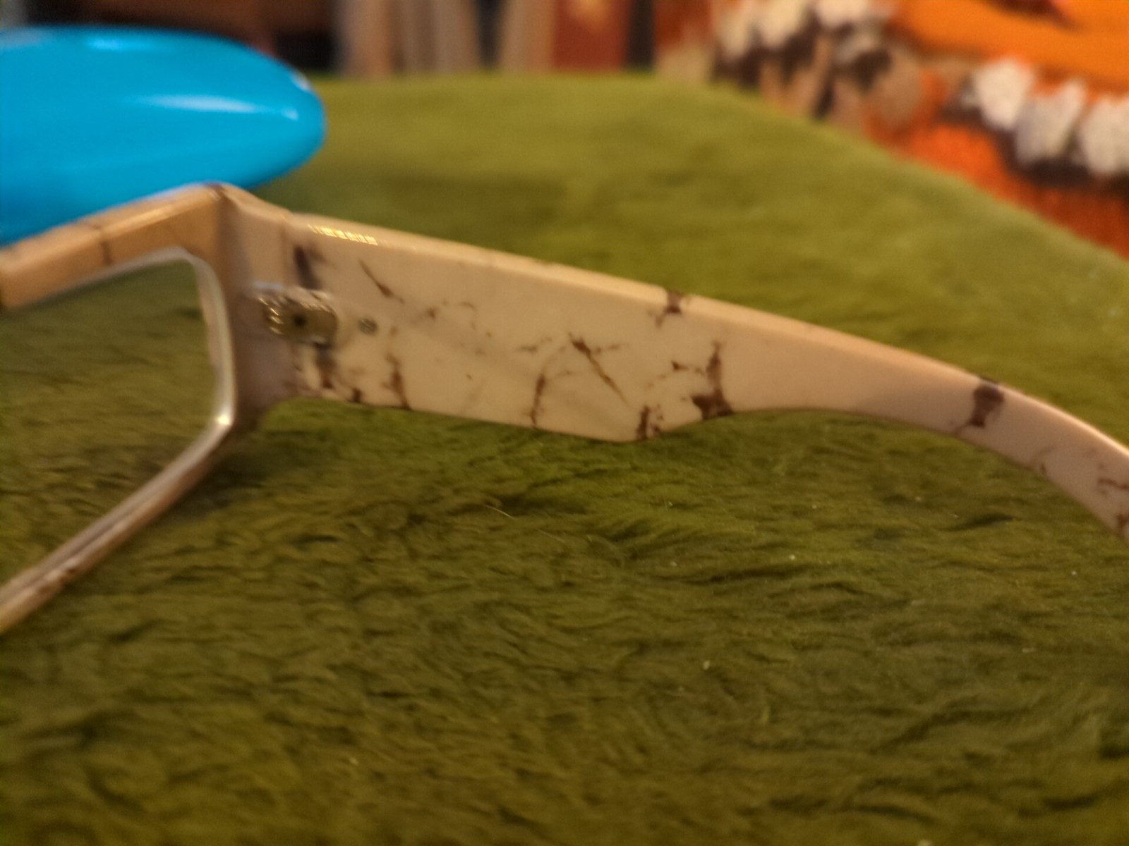 Unknown Designer Frames White «Marble» Plastic Vintage Style Glasses
