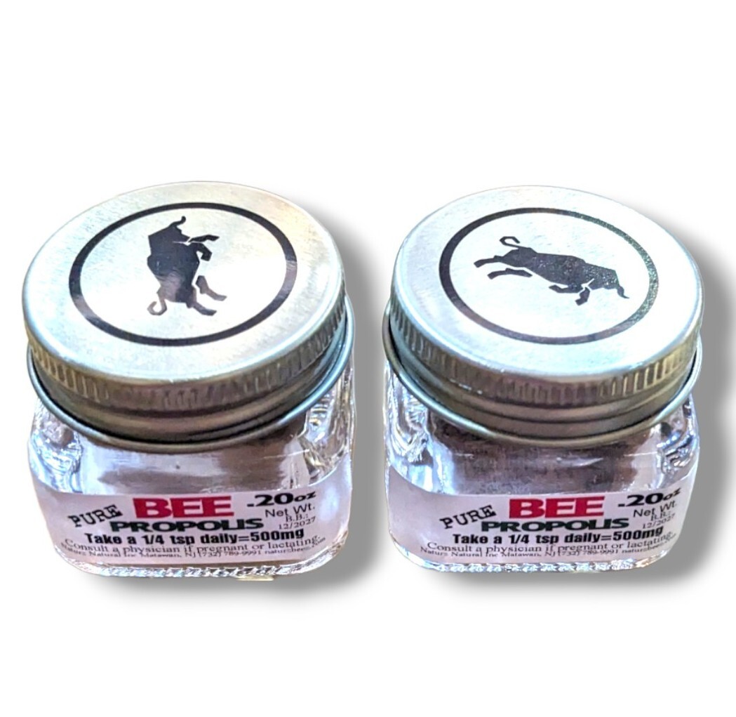 BEE PROPOLIS POWDER 0.20oz / 5.6g (2 Jars= 0.4oz) Travel Size PURE RAW PROPOLIS
