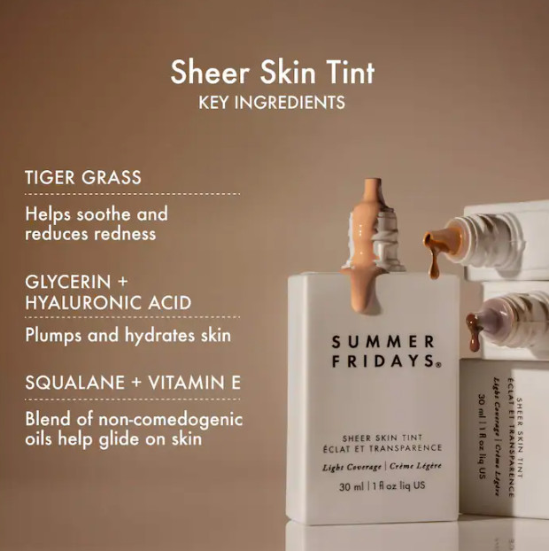 NIB 100% Authentic Summer Fridays Sheer Skin Tint,1oz,12 colors