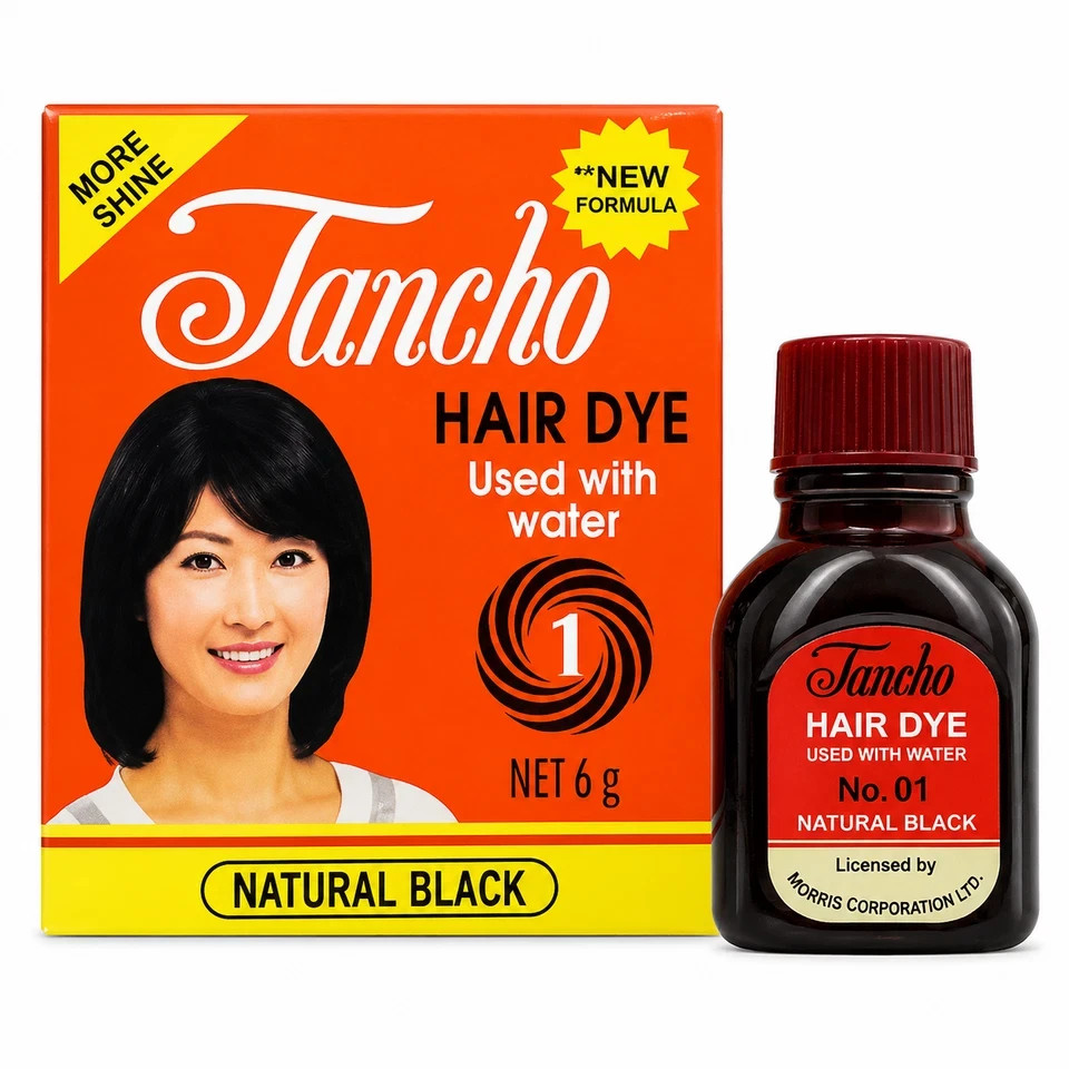 Tancho Hair Dye Powder Natural Black 6g Hair Color Coloring Powder ( X 4 )