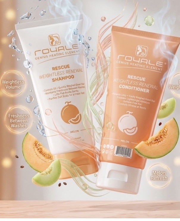 Royale Rescue Weightless Renewal Shampoo & Conditioner Set, Melon, 2x150ml