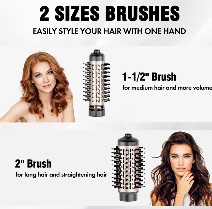 DAILYLIFE Rotating Hair Dryer Brush, Hot Air Brush, Spinning Blow Dryer Brush