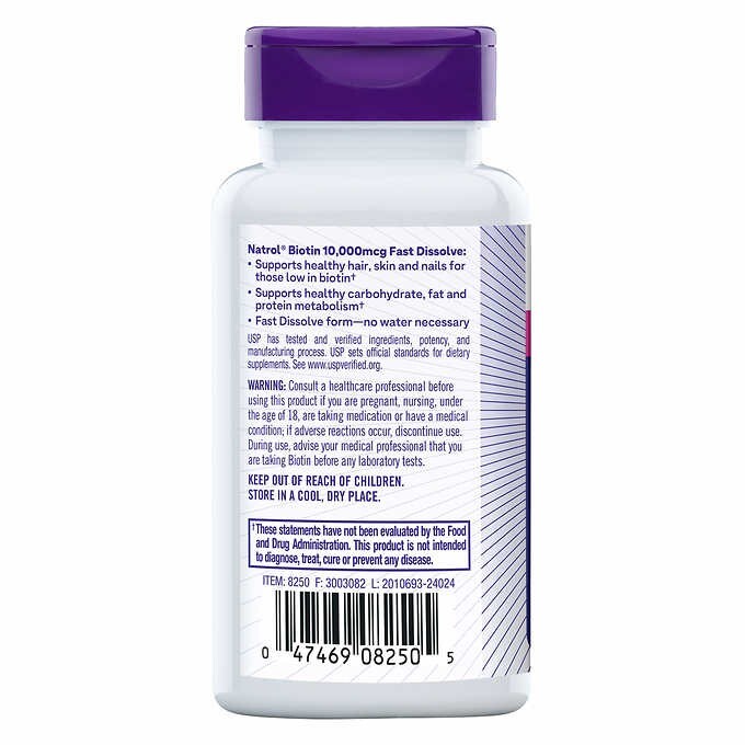Natrol Biotin 10,000 Mcg. Fast Dissolve Tablets, 250 Count