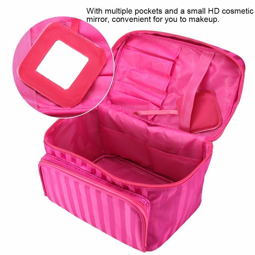 Professional Large Cosmetic Case Makeup Bag Storage Handle Organizer Travel Kit