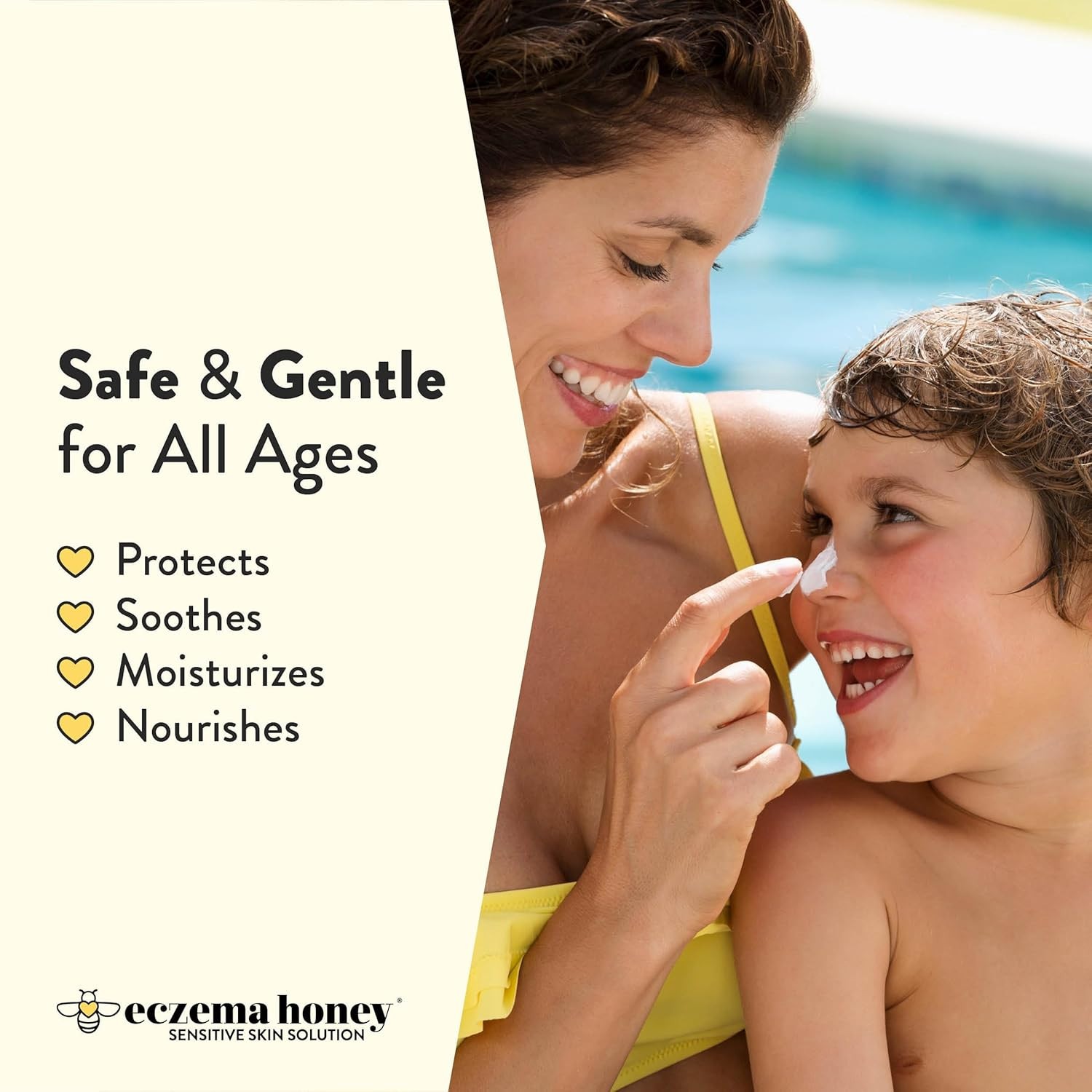 Eczema Honey Hydrating Mineral Lightweight Sunscreen UVA UVB SPF30 All Age 1.7oz