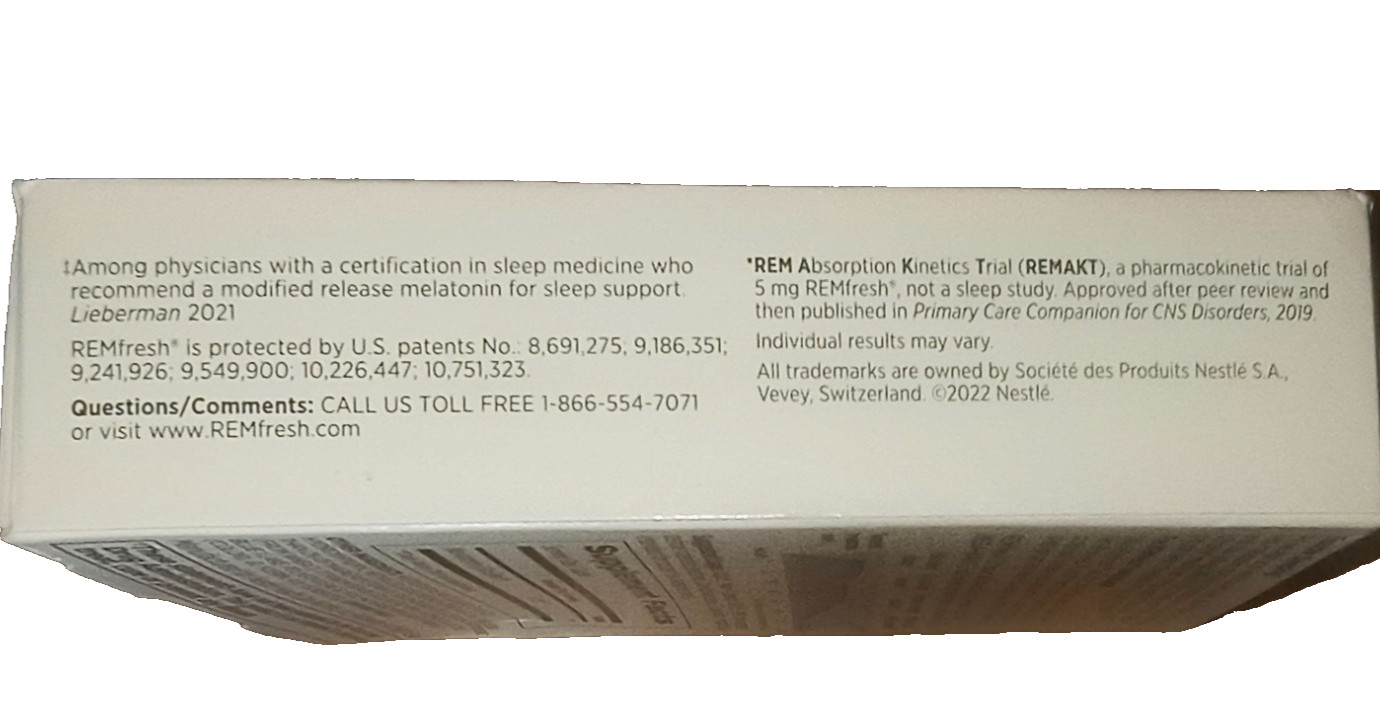 REMfresh 5mg Ion-Powered Melatonin 36 Caplets Sleep NEW SEALED 3/2025