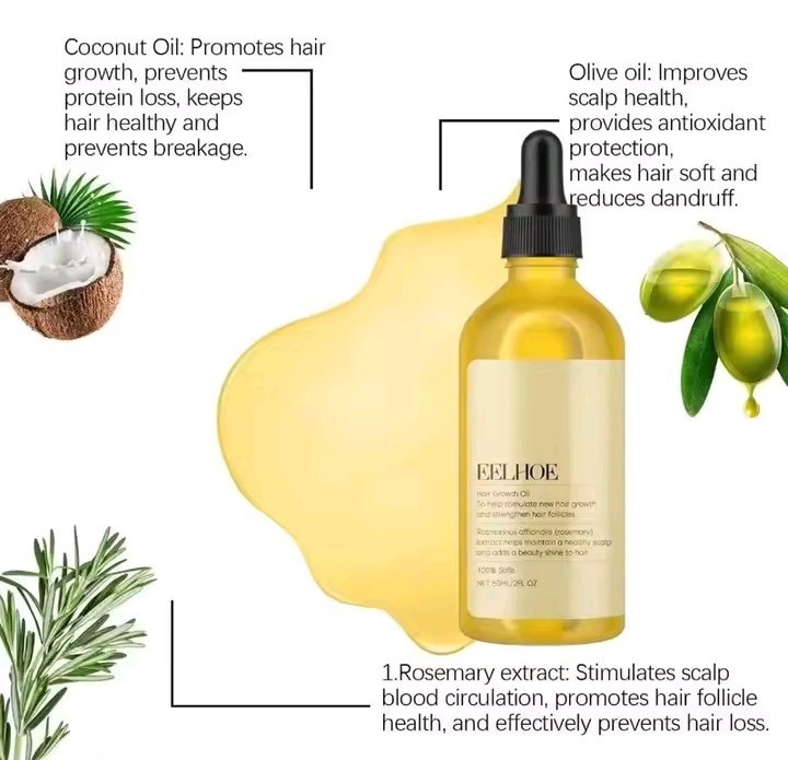 Rosemary Hair Growth Oil Serum Anti Hair Loss Scalp Treatment 60ml Natural