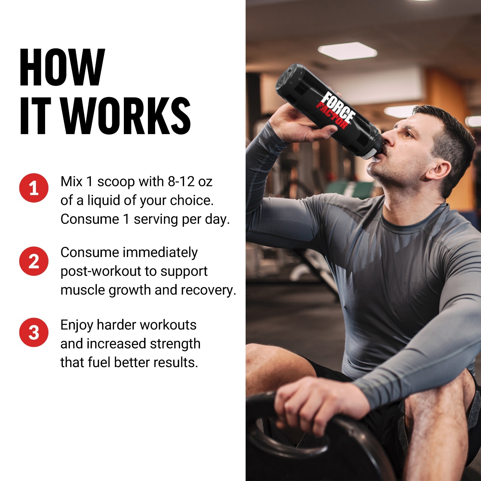 Force Factor Creatine Monohydrate Powder, 5 grams per serving, 60 Servings